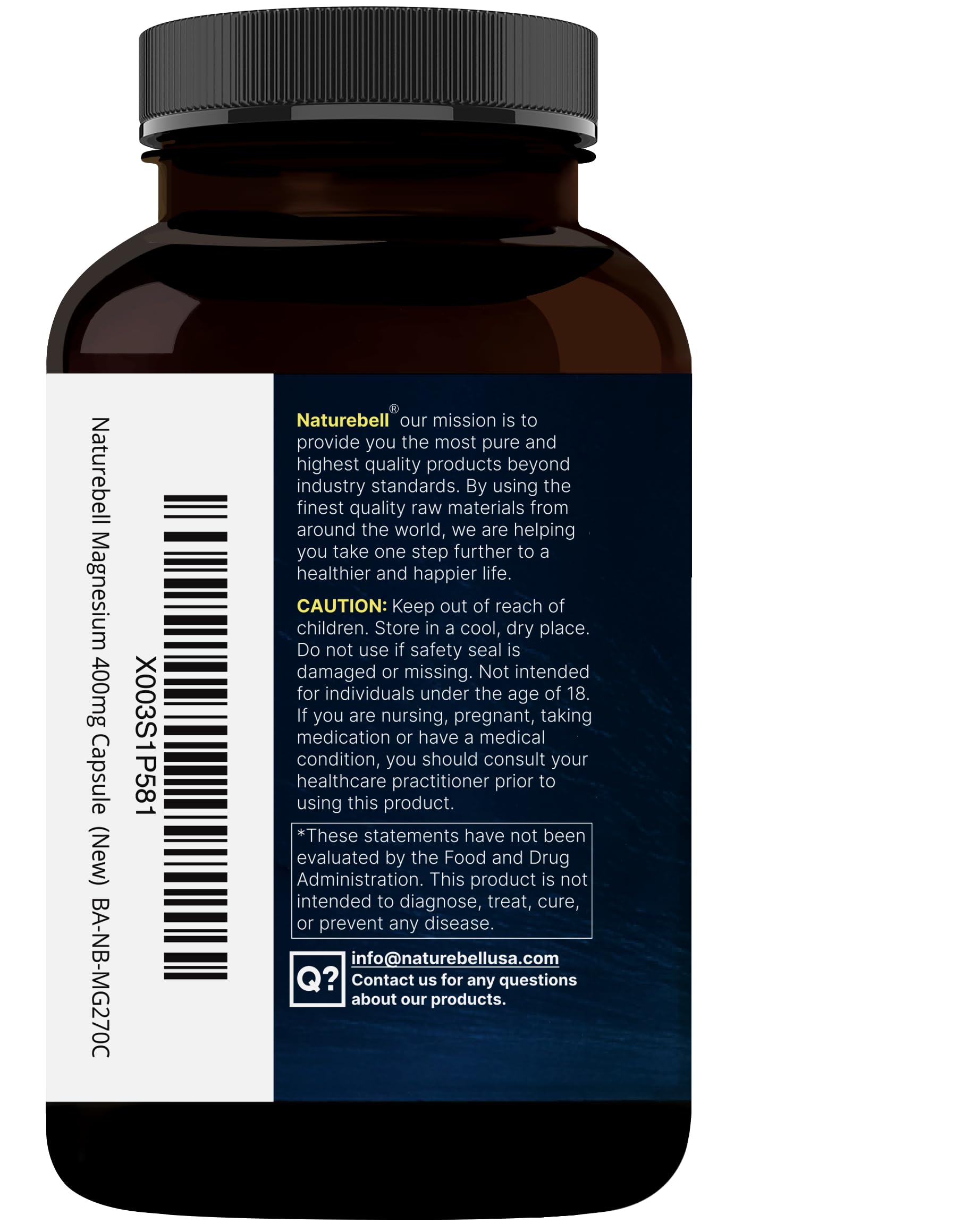 NatureBell Magnesium Glycinate 400mg Elemental, 270 Capsules | 100% Chelated for High Absorption | Supports Muscle, Bone & Heart Health | Non-GMO, Gluten-Free, Vegan NatureBell buy supplements canada