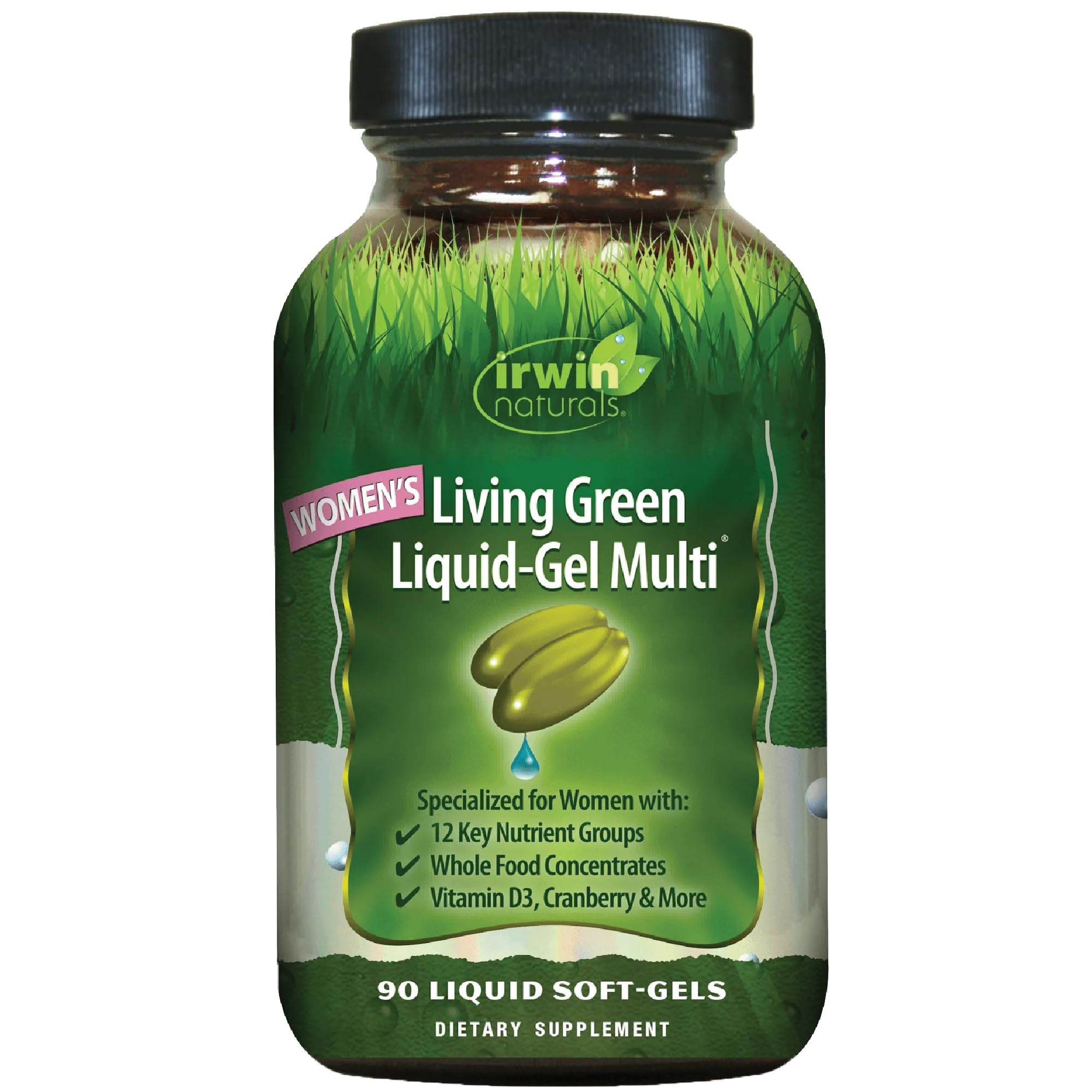 Irwin Naturals Women’s Living Green Liquid-Gel Multi - Whole Food Multivitamin for Women with 70 Nutrients, Omega Oils & Greens Blend - Liquid Soft-Gels with BioPerine® for Absorption - 120 Count Irwin Naturals buy supplements canada