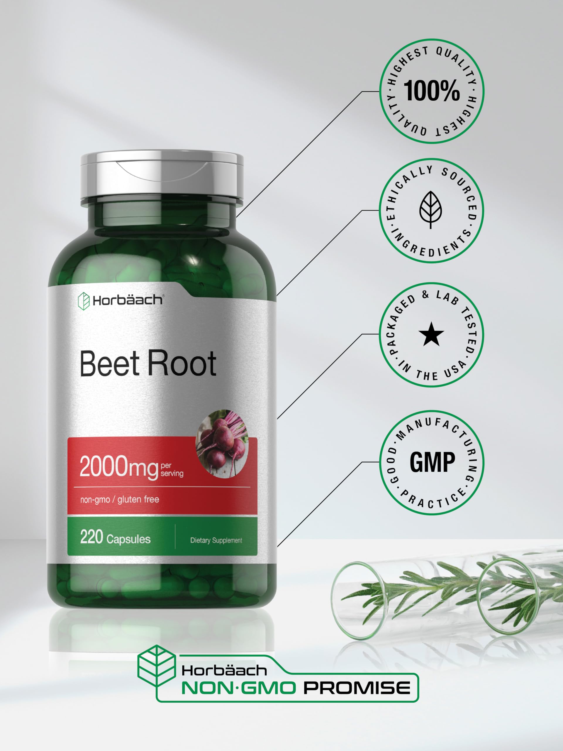 Horbäach Beet Root Powder Capsules | 220 Pills | Herbal Extract | Non-GMO, Gluten Free Supplement Horbäach buy supplements canada