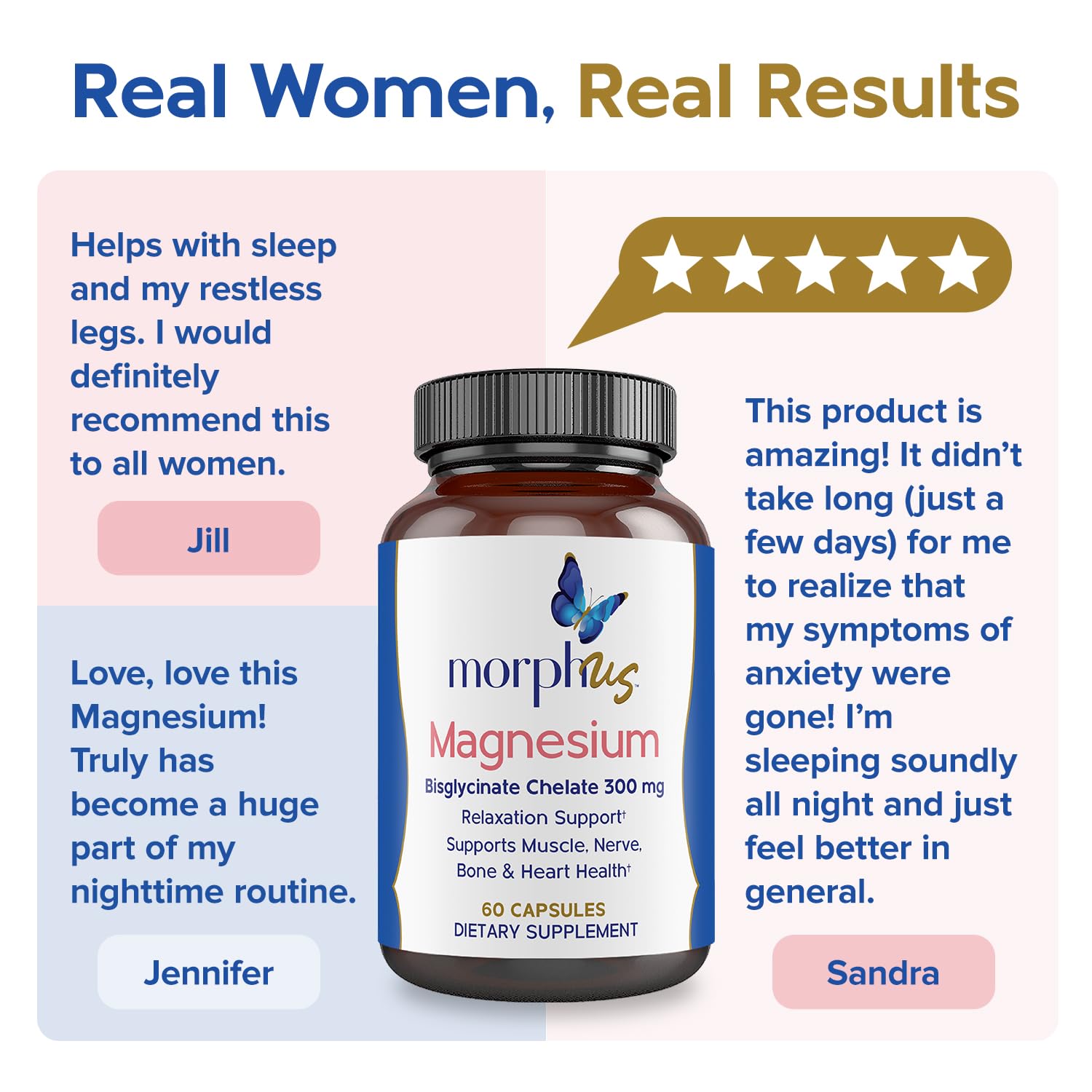 Morphus Magnesium Bisglycinate Chelate 300mg Supplement | 60 Capsules | Helps Women with Perimenopause & Menopause Symptoms | Restful Sleep, De-Stress, Relaxes Muscles & Nerves | Fast Absorption MORPHUS buy supplements canada