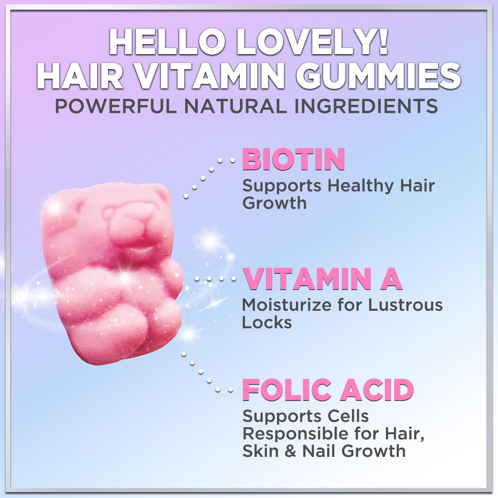 Hello Lovely! Hair Vitamins Gummies with Biotin 5000 mcg Vitamin E & C Support Hair Growt Hello Lovely! buy supplements canada