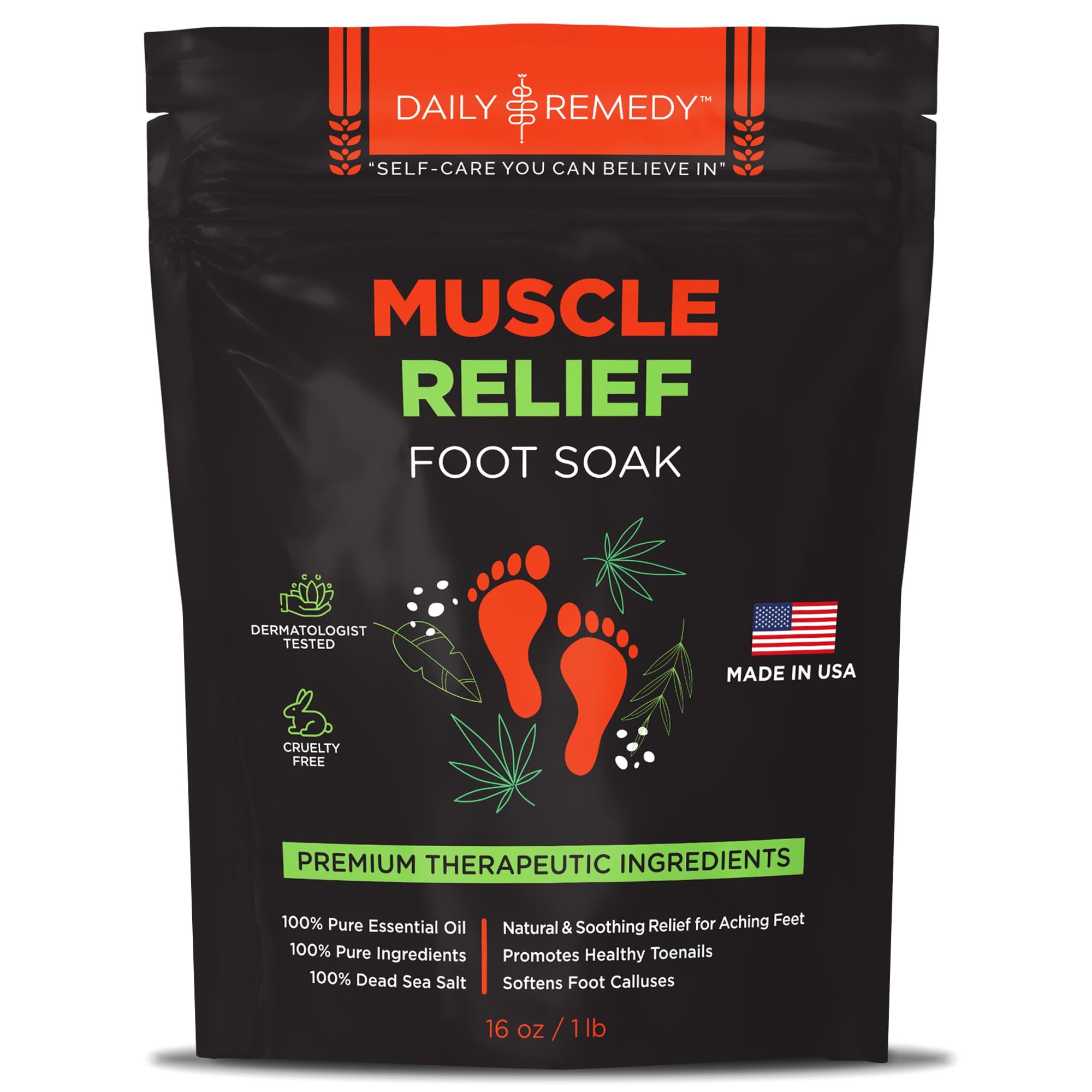 Muscle Relief Foot Soak with Epsom Salt, Made in USA, Soothe Foot Aches, Muscle Pain DAILY REMEDY buy supplements canada