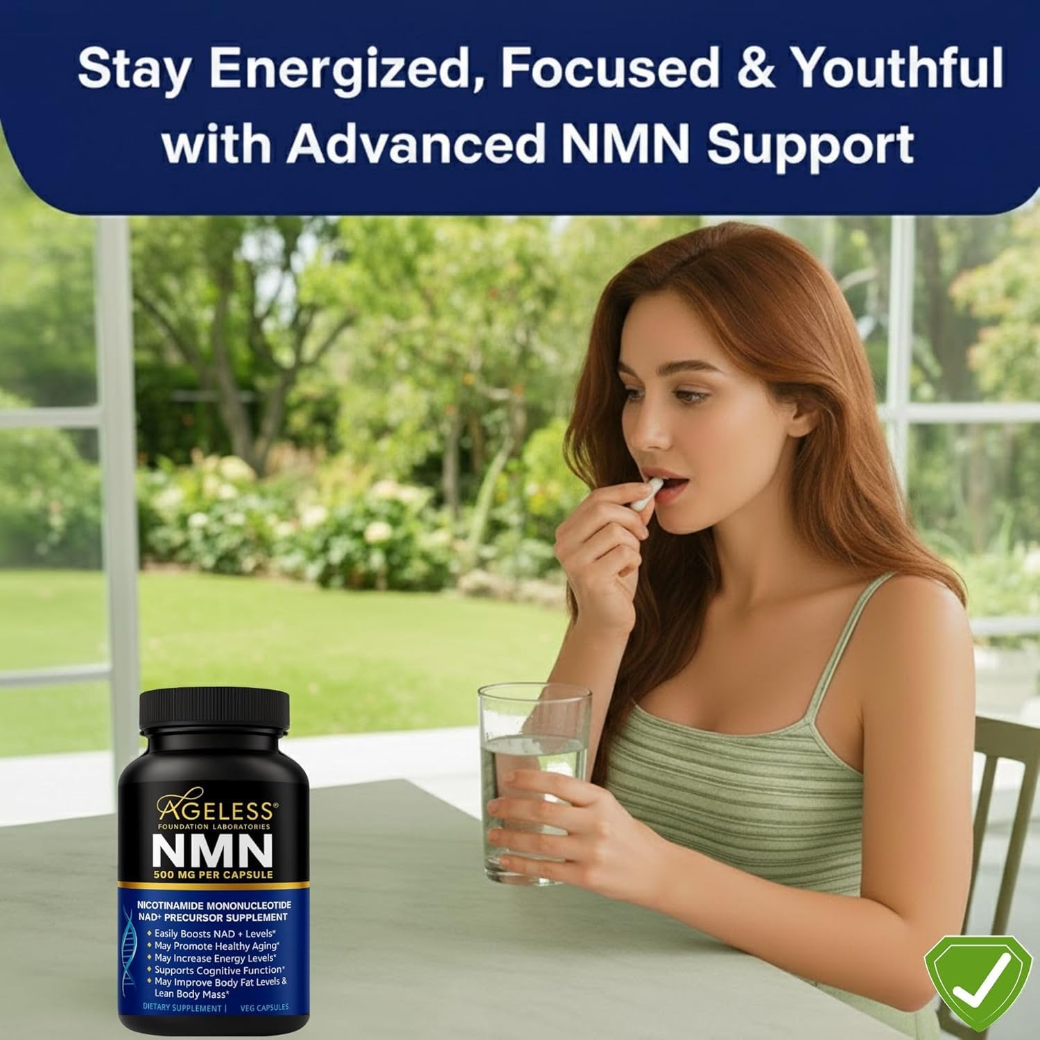 NMN Supplement 500mg Nicotinamide Mononucleotide | Supports NAD+ Levels, Energy, Cognitive Function, Muscle Health & Healthy Body Composition – Capsules (30) Ageless Foundation Laboratories buy supplements canada