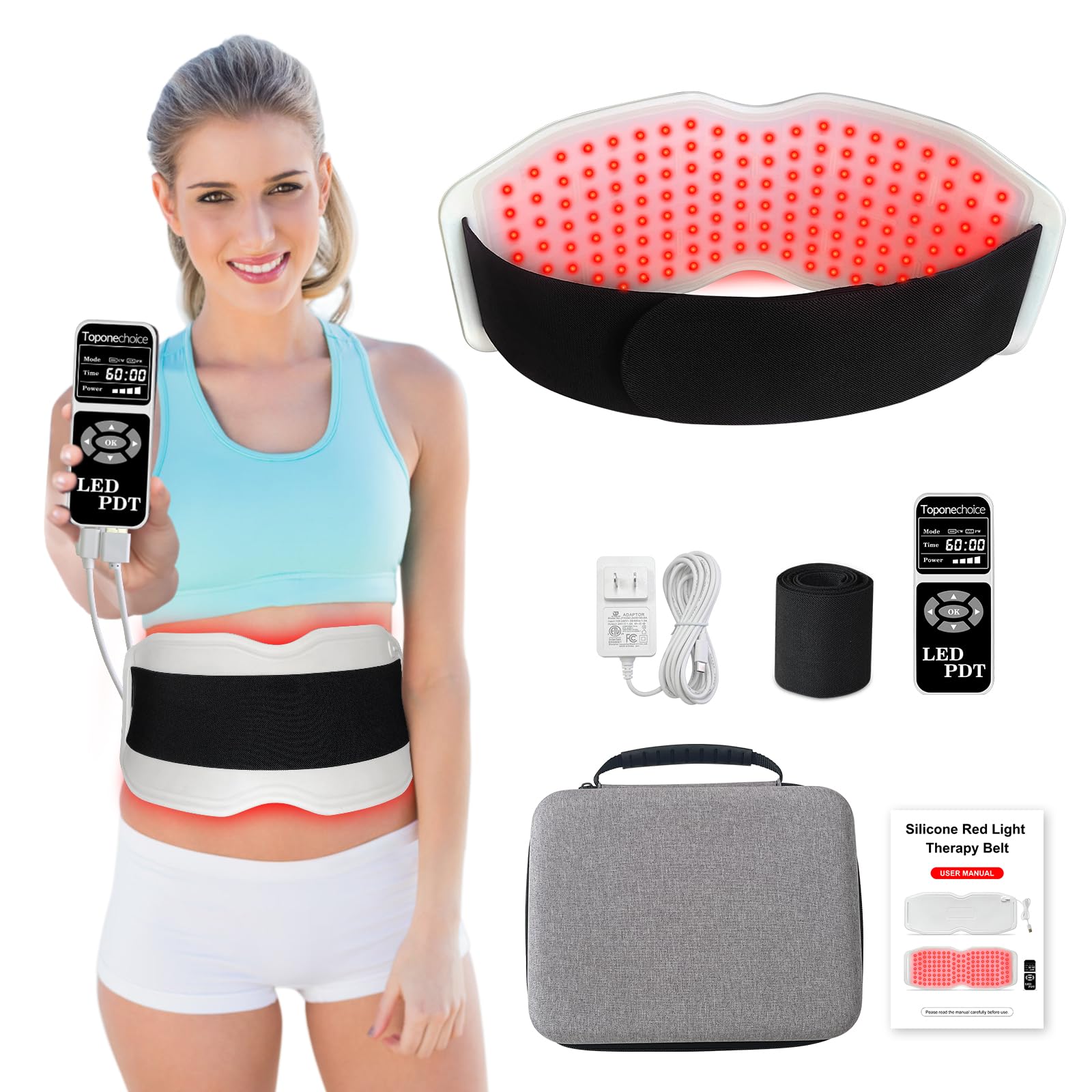 Toponechoice Red Light Therapy Belt, 450pcs 660nm 850nm 940nm, Infrared Light Therapy Toponechoice buy supplements canada