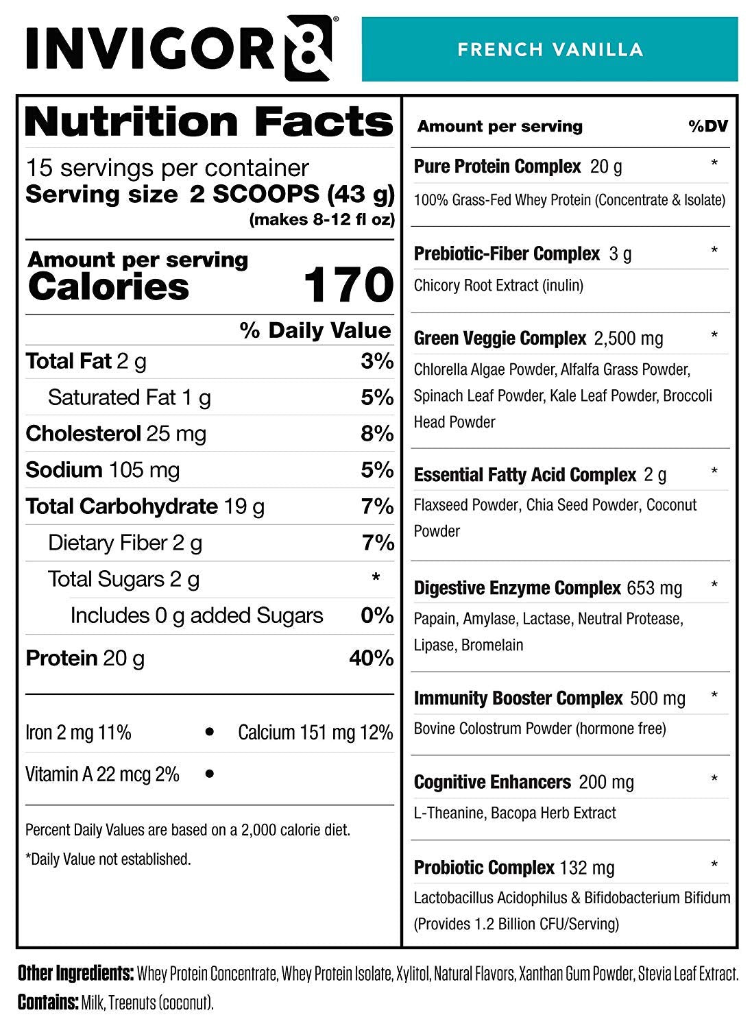 INVIGOR8 Superfood Grass Fed Whey Protein Isolate Shake French Vanilla Gluten-Free INVIGOR8 buy supplements canada