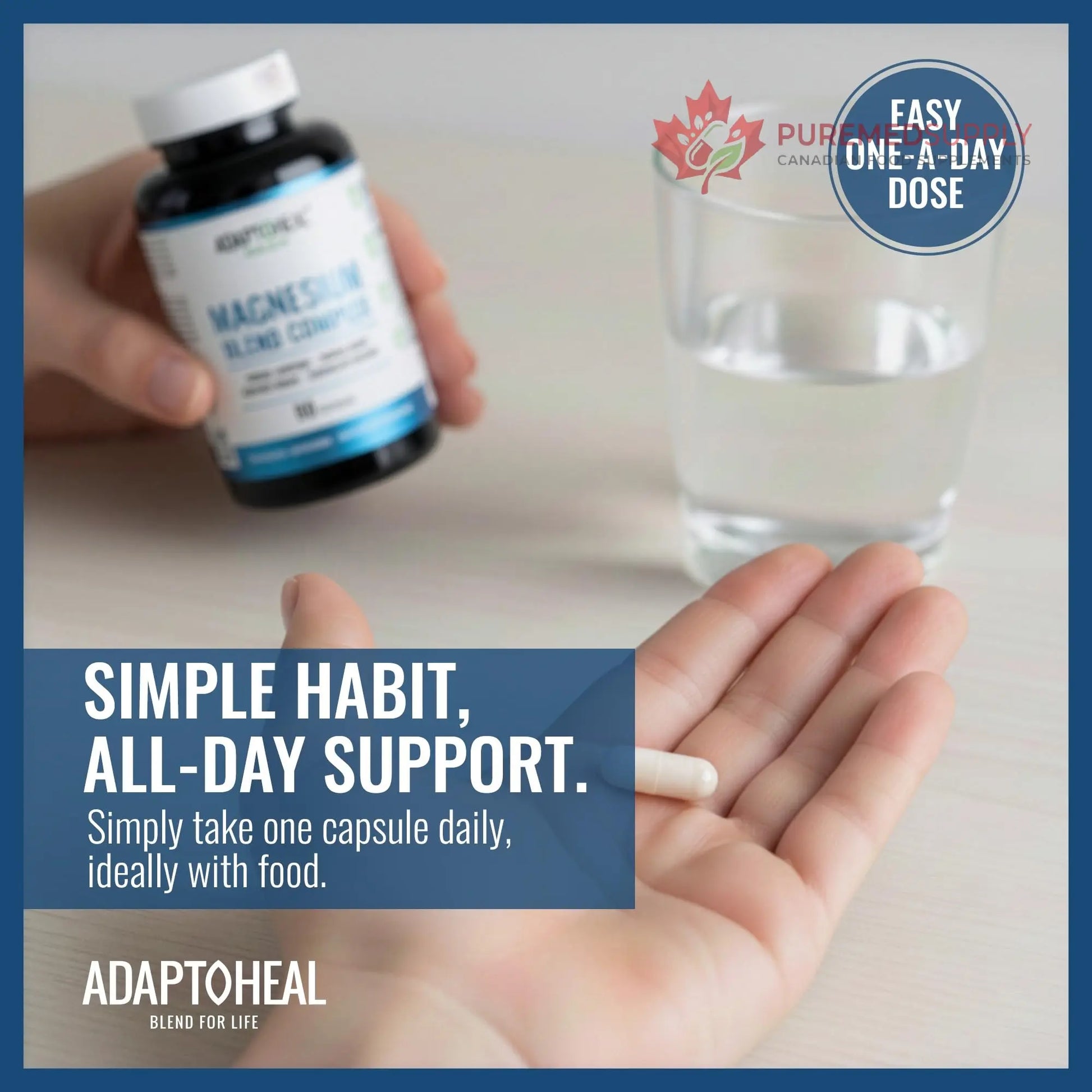 ADAPTOHEAL Magnesium Complex – Glycinate, Malate & Citrate with Vitamin B6, Sleep Support, Stress Relief, Muscle Relaxation, Nervous System Support – 90 Capsules ADAPTOHEAL buy supplements canada