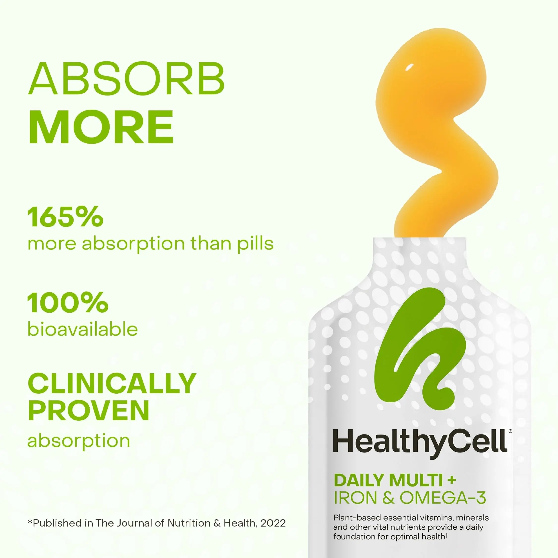 Healthycell Vegan Daily Multivitamin Liquid Supplement with Iron and Omega-3, 25+ Essential Vitamins, Minerals & Nutrients for Brain Healthycell buy supplements canada