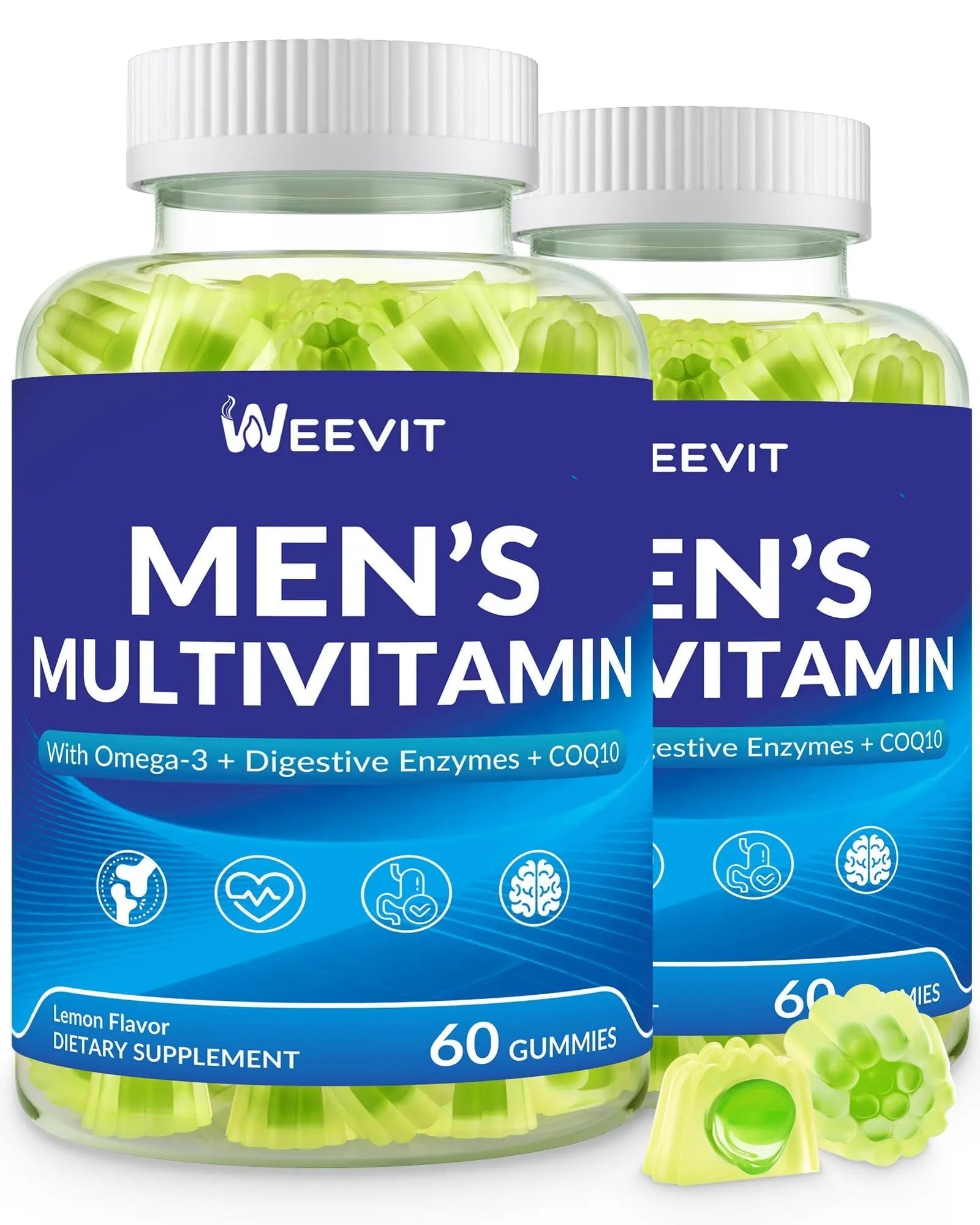 WEEVIT Mens Multivitamins Gummies, Omega 3, CoQ10, Turmeric, Lycopene, Digestive Enzymes, Daily Mens Vitamins A C D E B6 B12 WEEVIT buy supplements canada