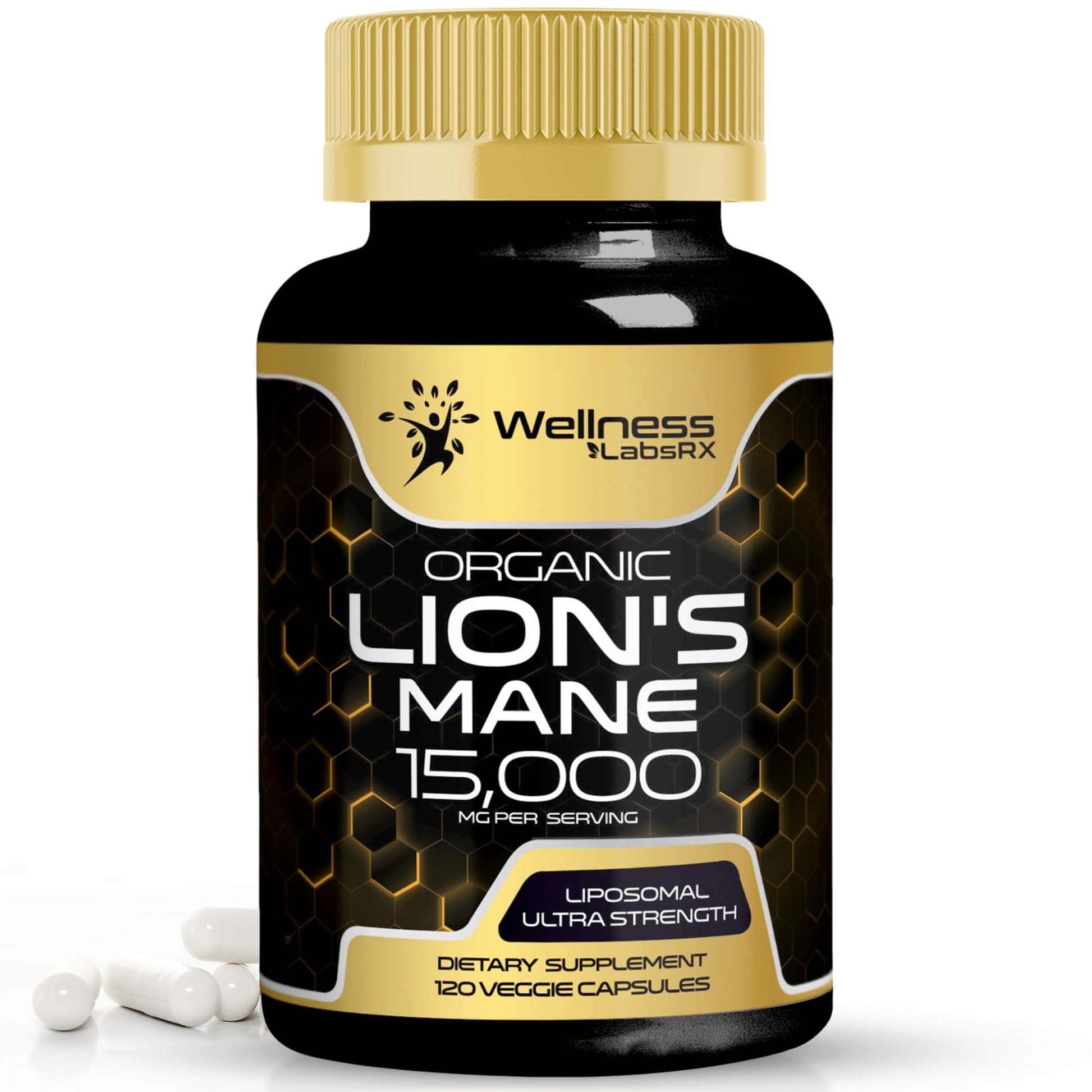 Lions Mane Supplement Capsules - 120 Count - Mushroom Supplement, Brain Supplements WELLNESS LABSRX buy supplements canada