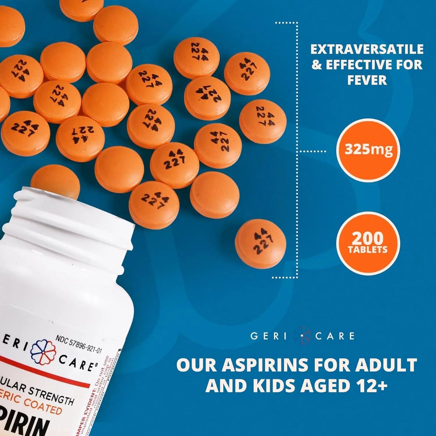 GeriCare Enteric Coated Aspirin Tablets 325mg (200 Count) NSAID Pain Reliever & Fever Reducer for Adults- Regular Strength Aspirin for Headache Arthritis Menstrual & Muscle Pain GeriCare buy supplements canada