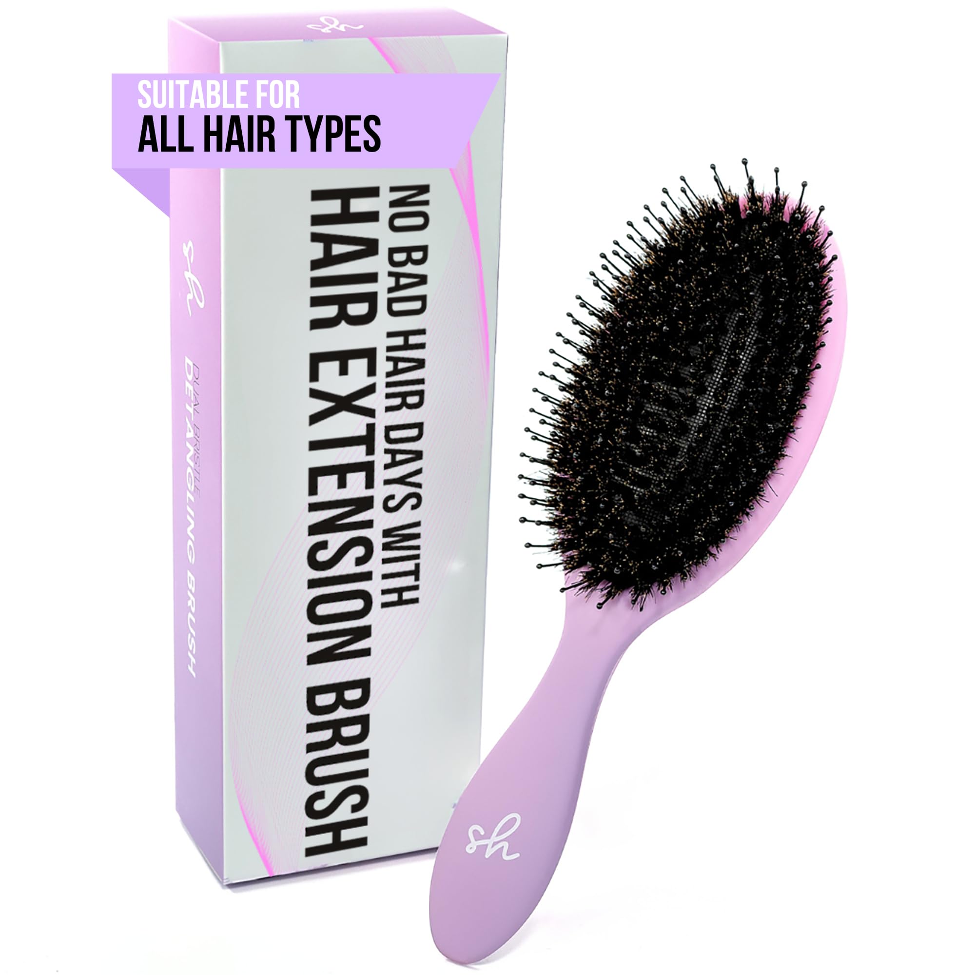 SimplyHair Ultimate Hair Extension Brush & Detangler Anti-Static, Dual Bristle Design, Soft Boar Bristle, Great for All Hair Types & Extensions - Pink & Purple Ombre Brush Ideal for Adults & Kids Simply Hair buy supplements canada