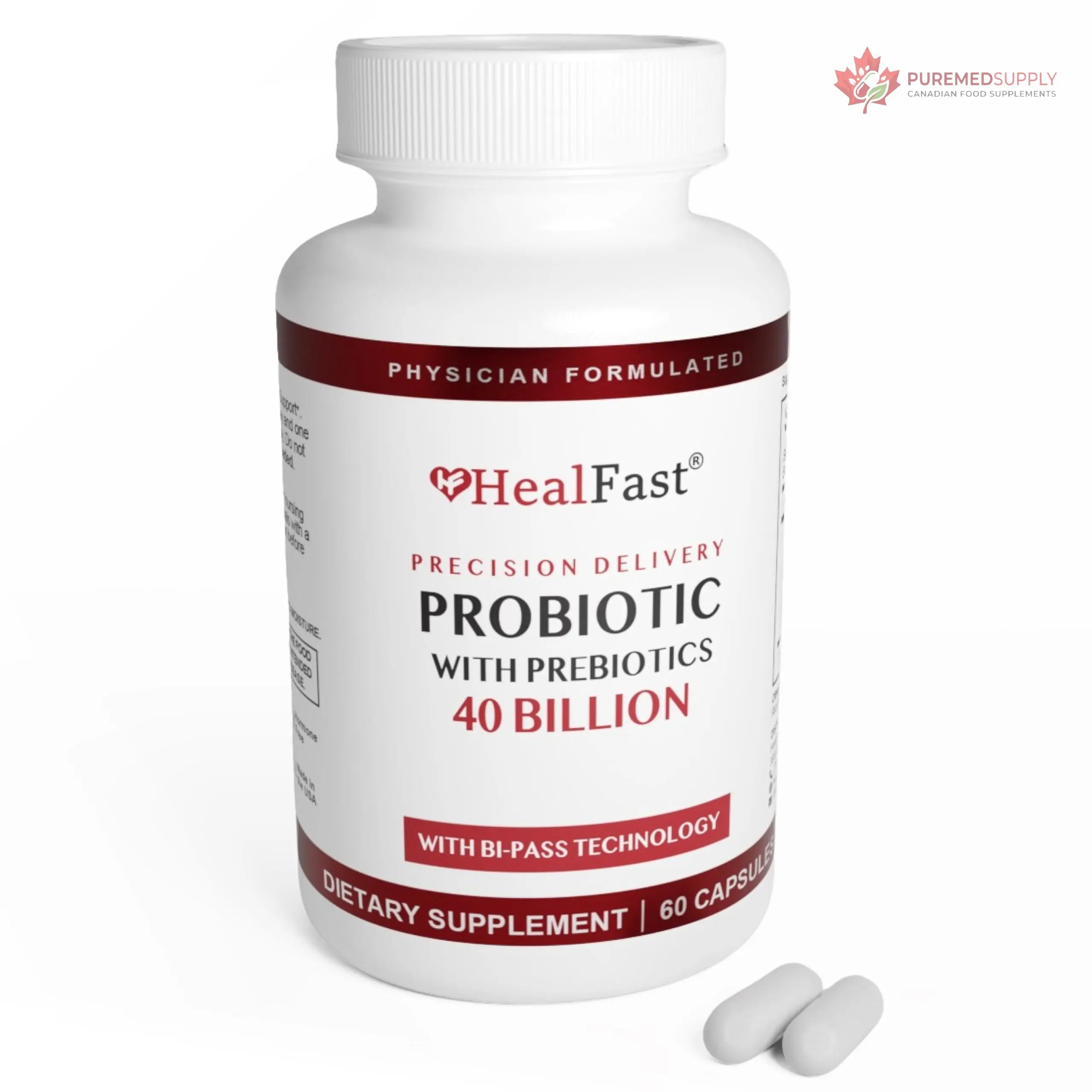 HealFast Physician Formulated Probiotic Supplement - 40 Billion CFU - Live Prebiotics and Probiotics for Men and Women - Probiotics for Gut Health - Non-GMO and Vegan - 30 Day Supply HealFast buy supplements canada