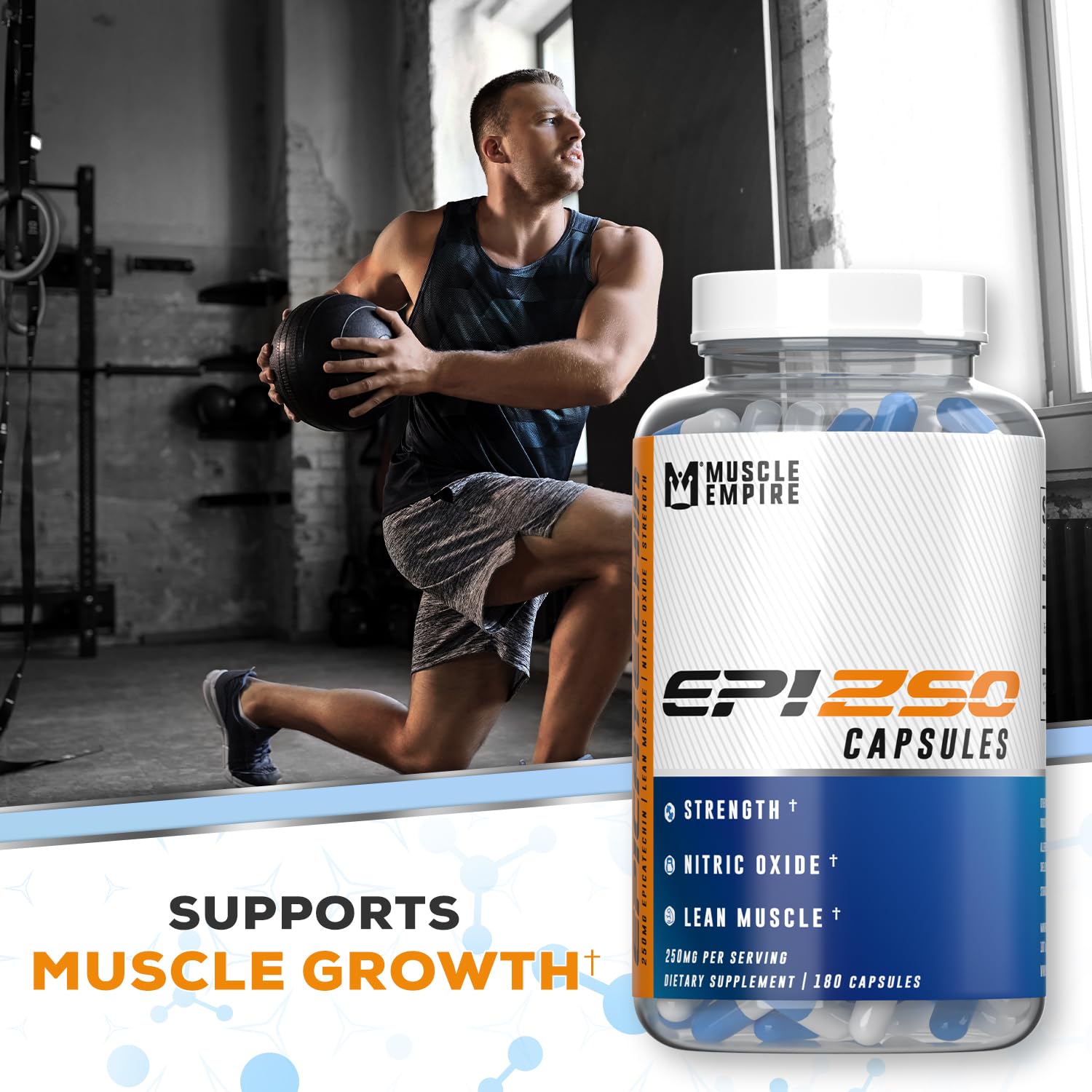 Muscle Empire Epicatechin Extract Capsules | EPI 250mg | 180 Pill Count | Supports Lean Muscle Empire buy supplements canada