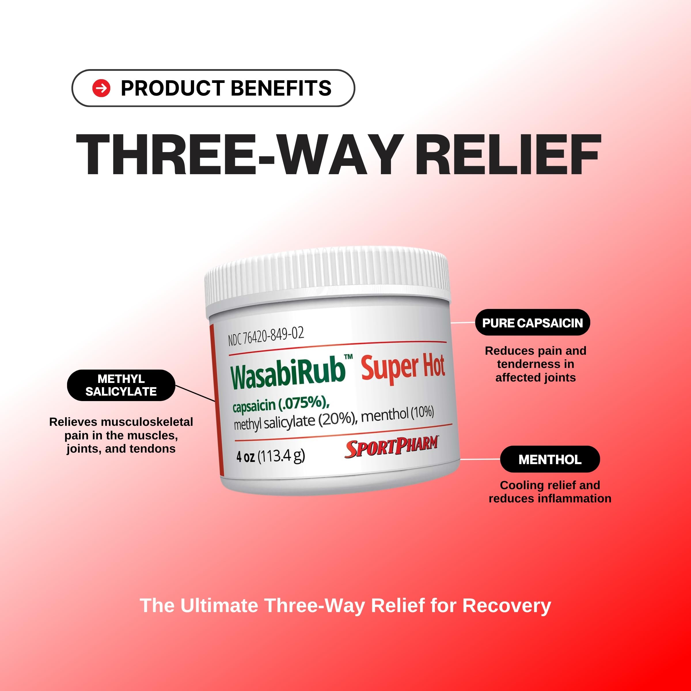 SportPharm WasabiRub Super Hot Sports Topical Pain Relief Gel SportPharm buy supplements canada