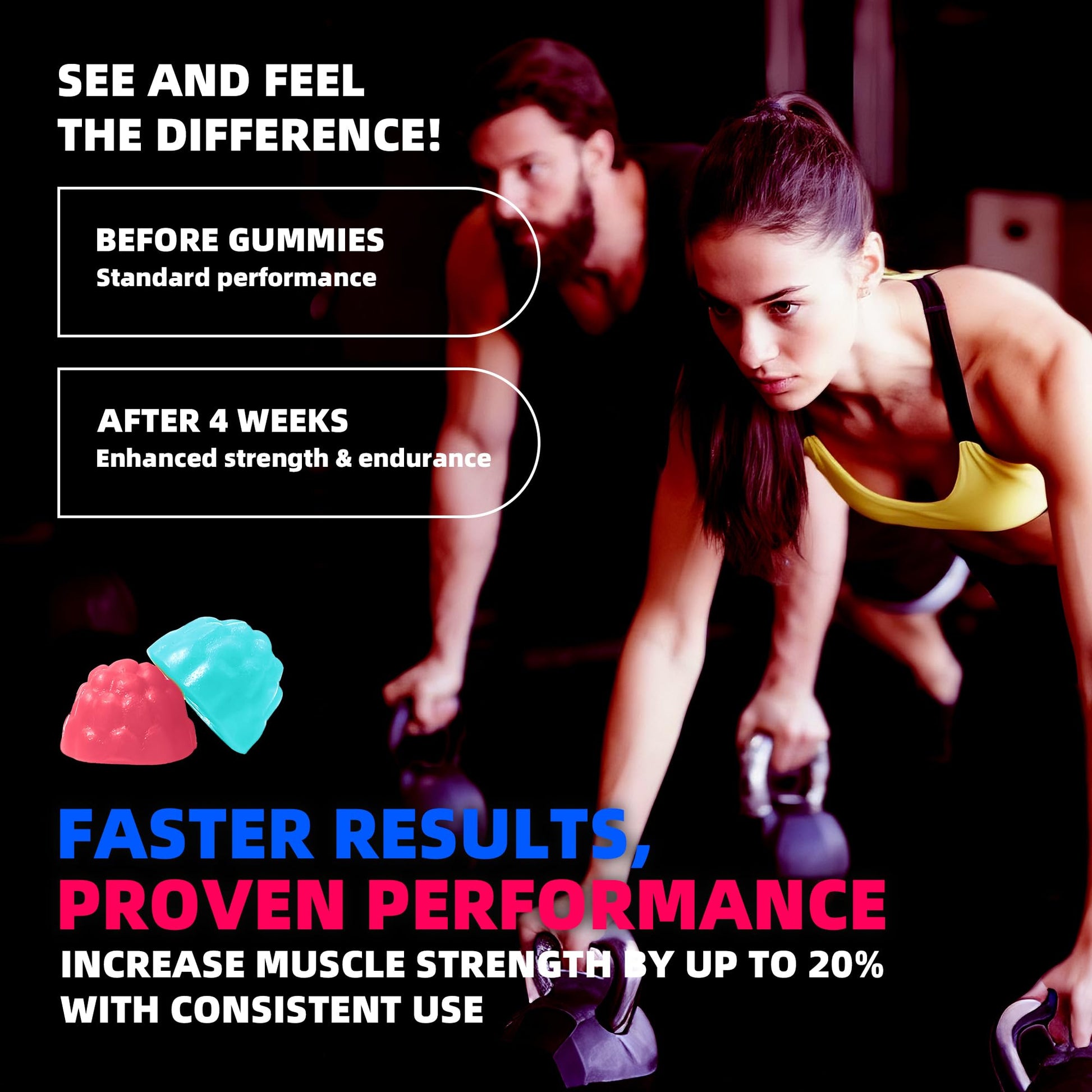 NSF Certified Creatine Gummy 5g - Creatine Monohydrate Gummies for Men & Women. Boost Focus,Strength, and Endurance, Anti-Melting Formula, Vegan, Gluten-Free, Non-GMO,(Raspberry & Blueberry 135 ct) Allcoovita buy supplements canada