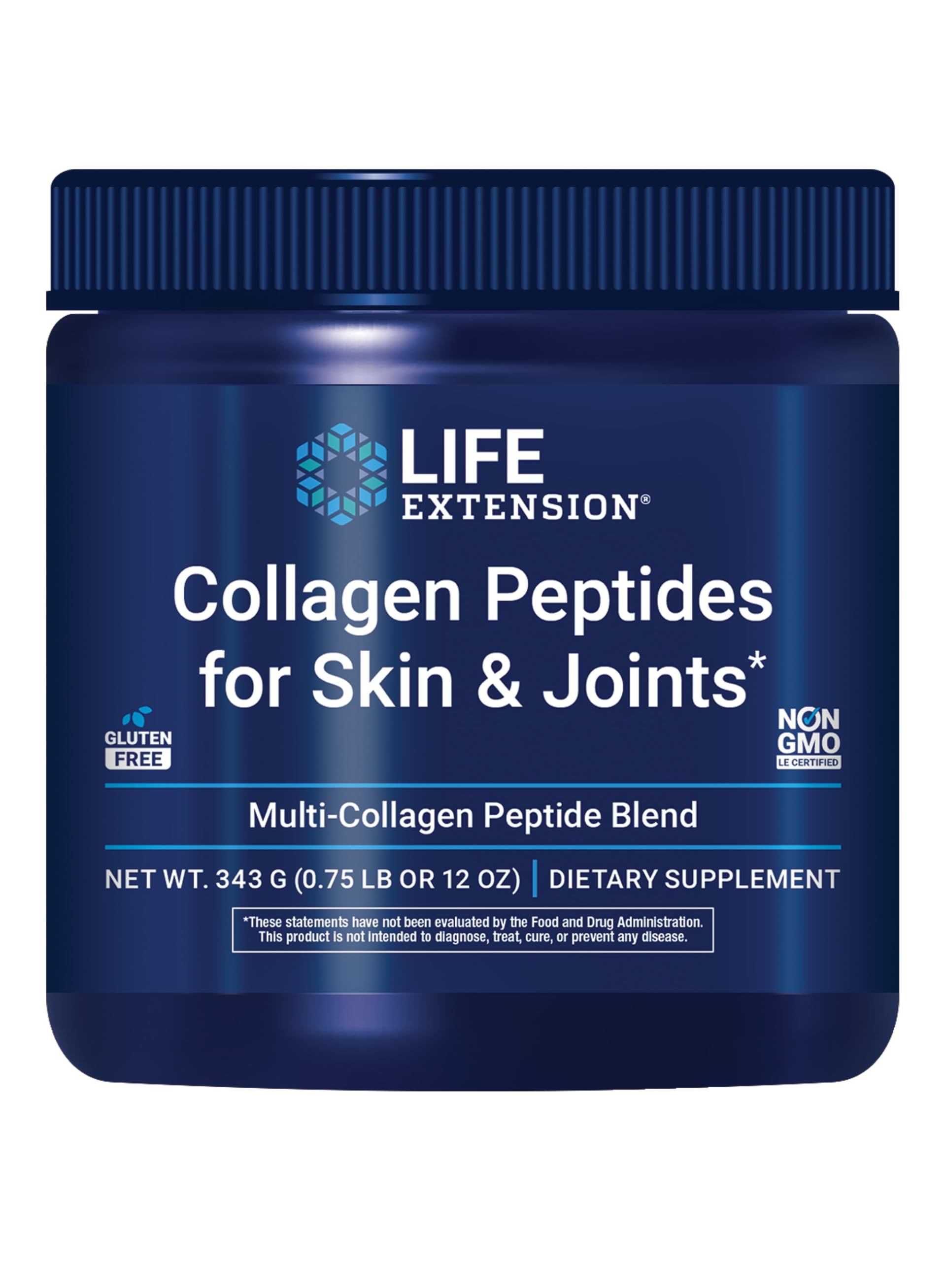 Life Extension Collagen Peptides for Skin & Joints, Collagen Types I, II & III in an Easy-Mix Powder, Gluten Free, Non-GMO, net Weight 343 Grams Life Extension buy supplements canada