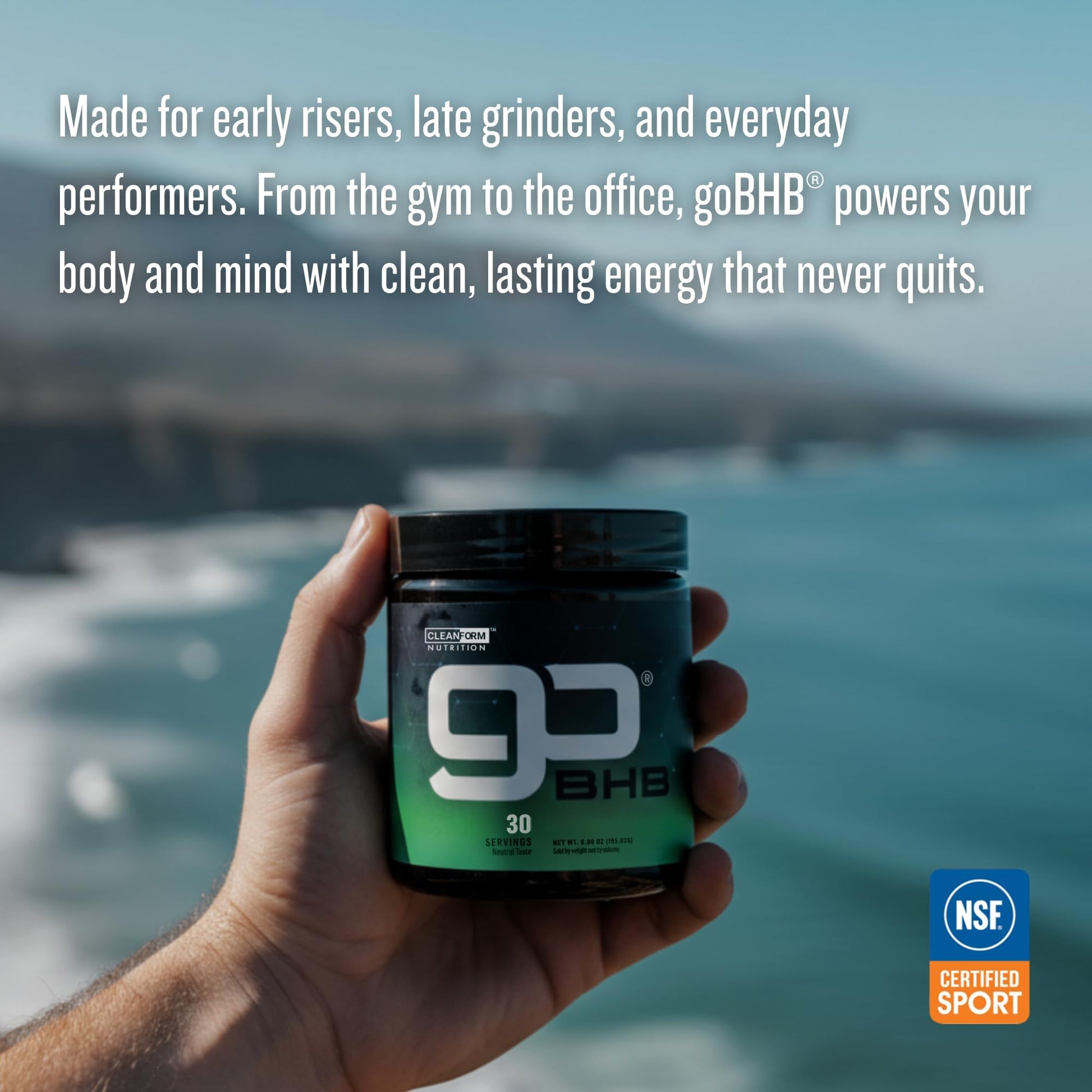 CleanForm Nutrition goBHB® Clean Energy Powder | NSF Sport Certified | Cellular Fuel with BHB Salts | Enhances Endurance, Mental Clarity, Hydration & Recovery | No Caffeine or Sugar | Neutral Flavor CleanForm Nutrition buy supplements canada