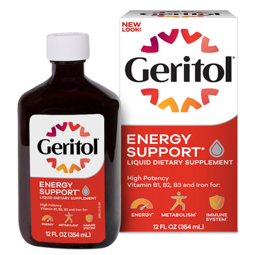 Geritol Liquid Vitamin and Iron Supplement, Energy Support, Contains High Potency B-Vitamins and Iron, Pleasant Tasting, Easy to Swallow Geritol buy supplements canada