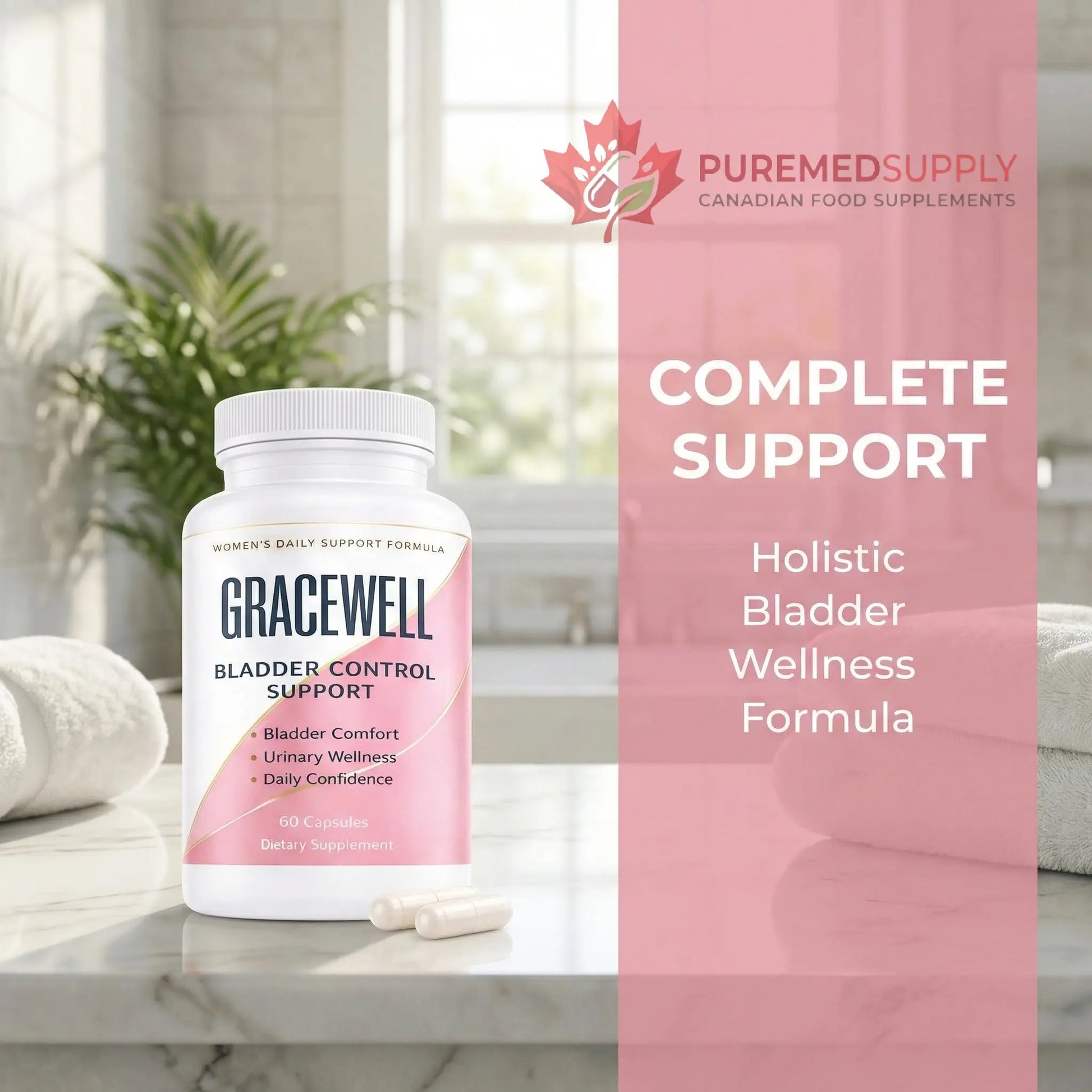 DXWXH Gracewell Bladder Wellness Supplement for Women & Men, Herbal Support with Asian Ginseng, Chinese Yam, Chinese Peony, Urinary Tract Health Formula, 60 Capsules (1) DXWXH buy supplements canada