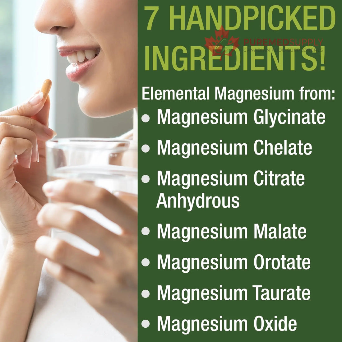 Magnesium Glycinate + Citrate + Malate + Chelate + Orotate + Taurate + Oxide. 7 Forms of Magnesium Complex. 500mg Supplement Capsules for Women & Men. 2 Pills for Sleep, Leg Cramps, Muscles Peak Performance buy supplements canada