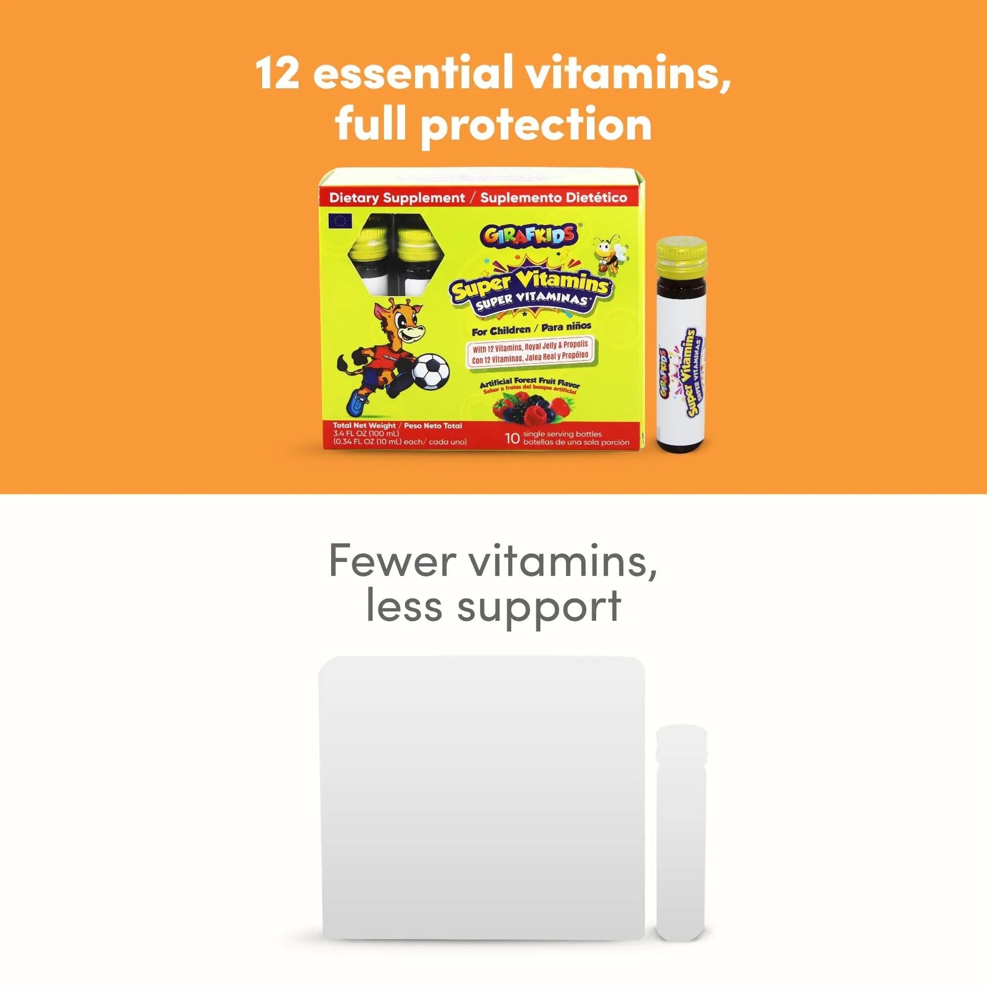 GirafKids Super Vitamins for Kids with Royal Jelly and Propolis, 10 multivitamin servings - Wellness Formula Vitamin C, B Complex, D3, E & Folic Acid PHARMADEL buy supplements canada