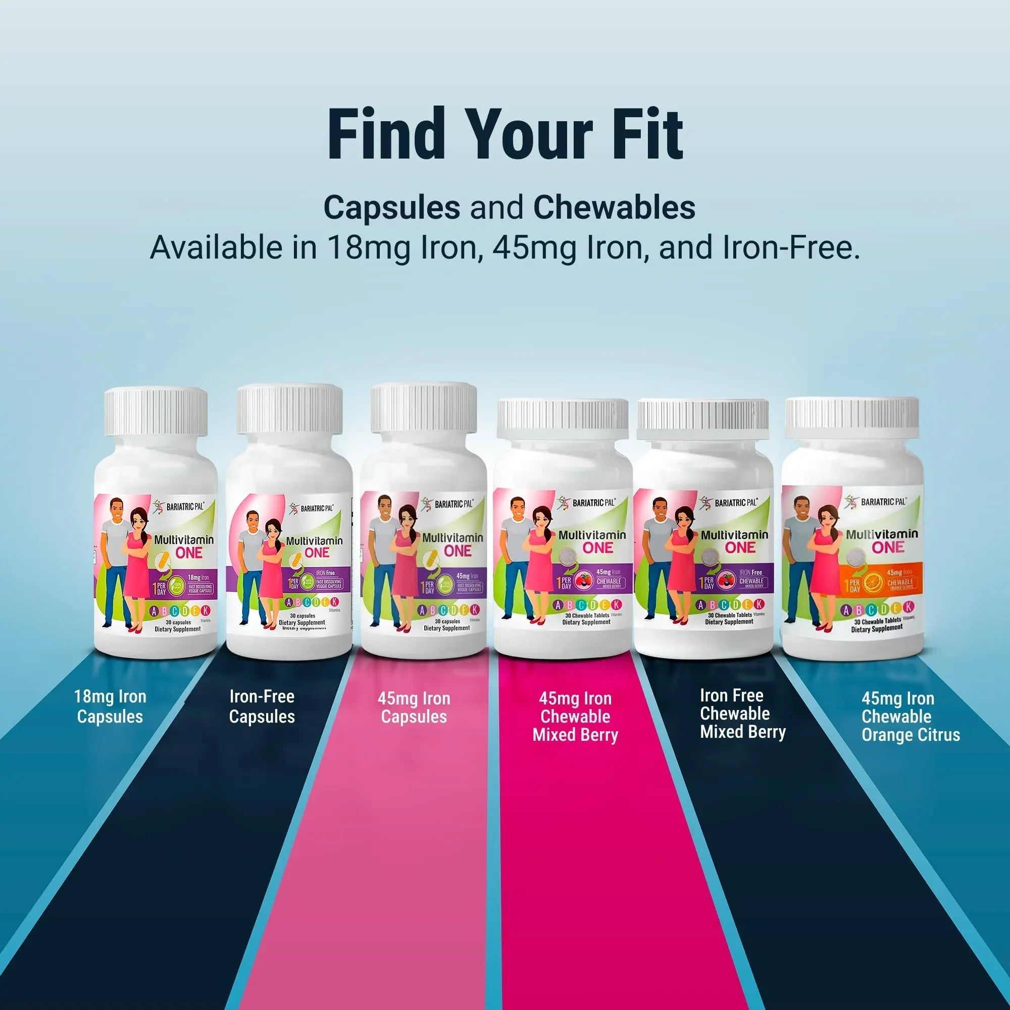 BariatricPal Multivitamin ONE 1 per Day! Bariatric Multivitamin Capsule Iron Free | Easy to Swallow Capsule | BariatricPal buy supplements canada
