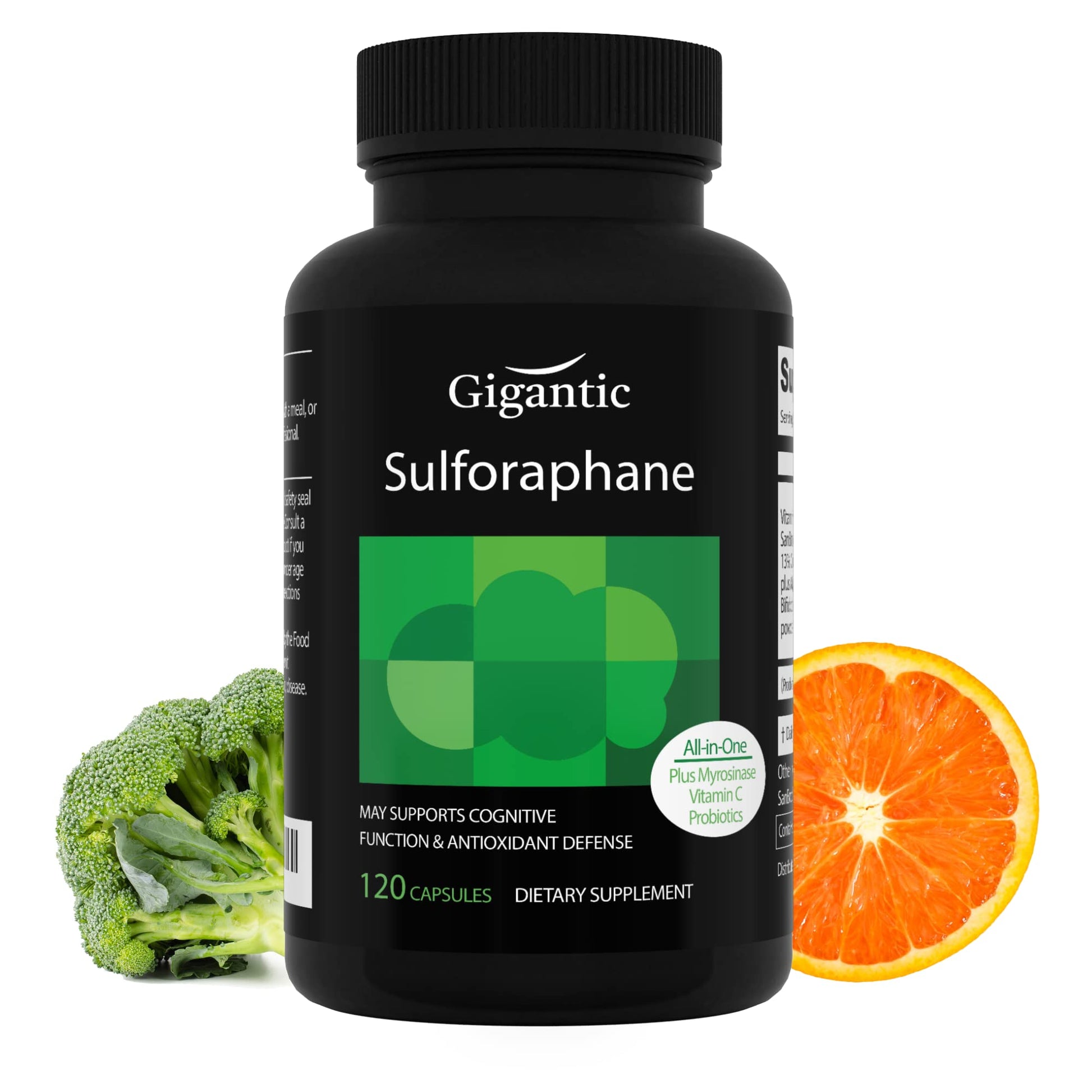 GIGANTIC Sulforaphane + Myrosinase 10mg (120 Capsules) - Includes Vitamin C GIGANTIC buy supplements canada