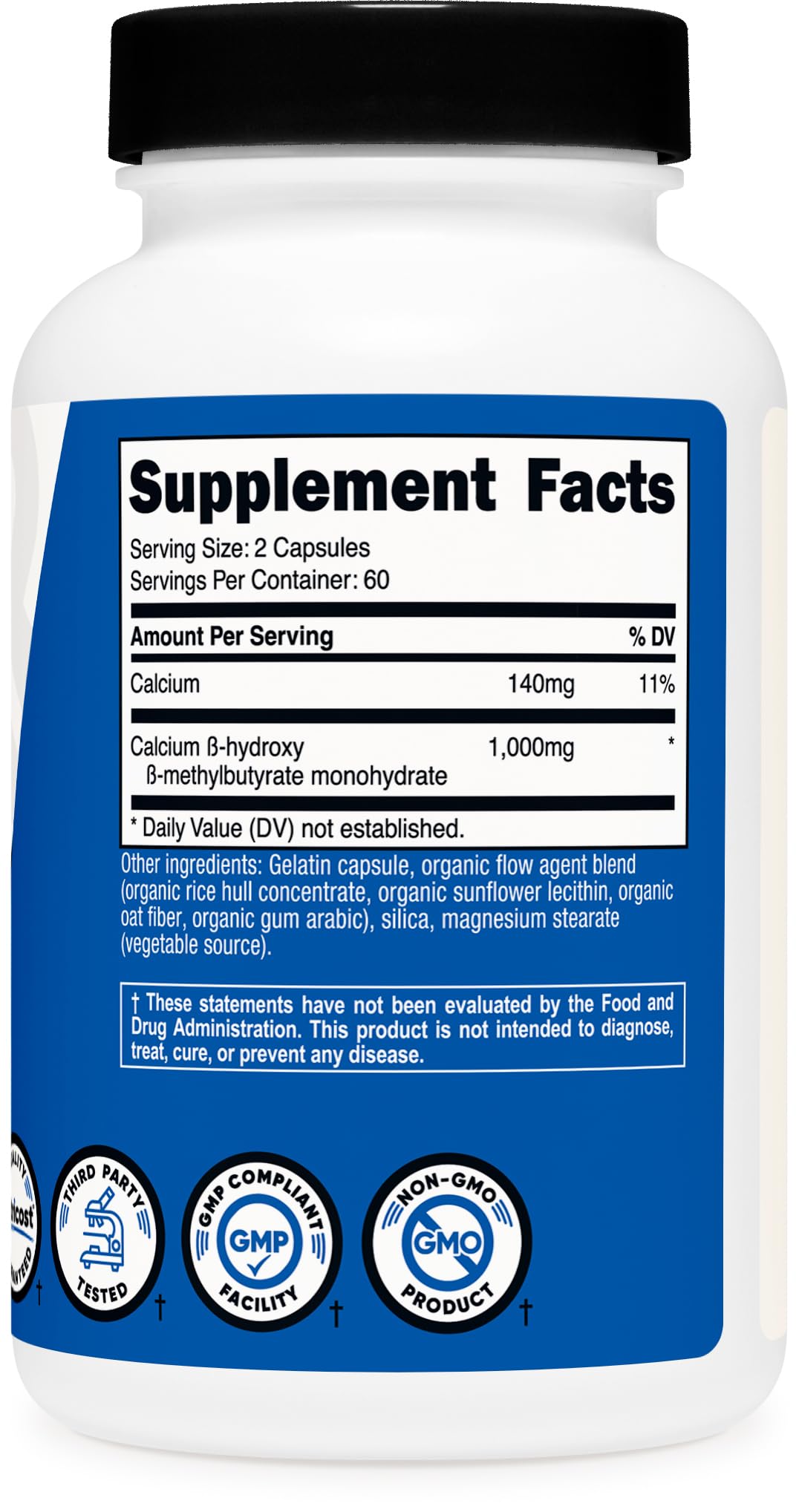 Nutricost HMB (Beta-Hydroxy Beta-Methylbutyrate) 1000mg (120 Capsules) - 500mg Per Capsule, 60 Servings - Gluten Free and Non-GMO Nutricost buy supplements canada