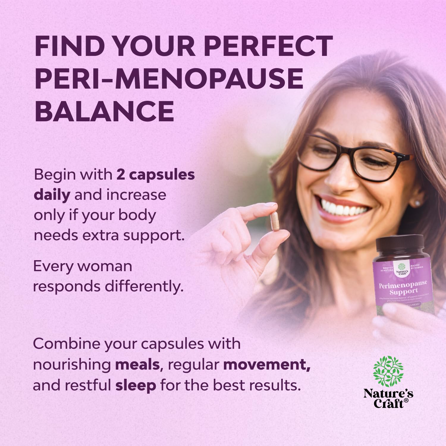 Complete Perimenopause Supplement for Women - Multibenefit Menopause Ease for Women with Maca Root Vitex Berry & Black Cohosh for Hot Flashes Night Sweats Hormone Balance and Mood Support - 60 Count Natures Craft buy supplements canada