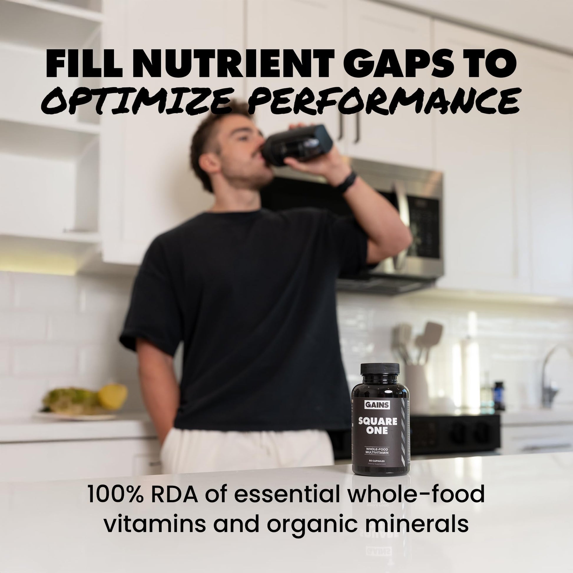 Gains in Bulk Square 1 Multivitamin and Mineral Supplement for Women and Men, Vitamins, Digestive Enzymes and Organic Minerals for Muscle Health, Performance and Immune Support, 90 Capsules GAINS IN BULK GAINSINBULK.COM buy supplements canada