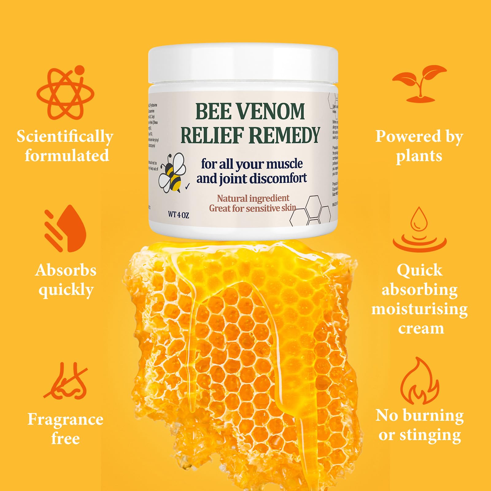 Natural Organic Bee Venom Muscle & Joint Cream, Extra Effective Muscle & Joint Care, for Neck, Hand, Feet, Knee, Muscles, Shoulder, Wrist, Elbow, Ankle, Foot Aches, Arnica, Vitamin B6 KOKOMAANE buy supplements canada