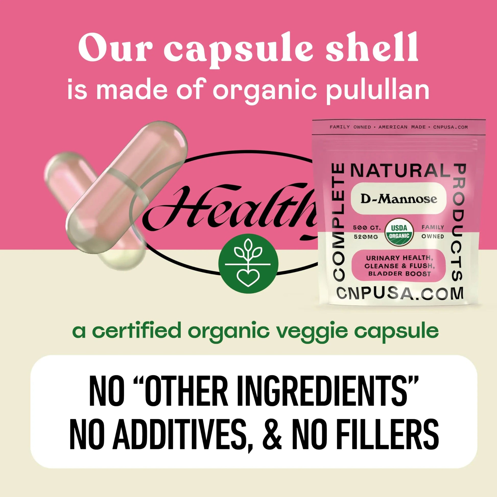 D Mannose 520mg Capsules - Organic D Mannose Supplement for UT Support, Urinary Tract Bladder Health Pills, Plant Based Formula, Vegan Non GMO, No Fillers, 500 Capsule Count Made USA Certified Kosher Complete Natural Products buy supplements canada