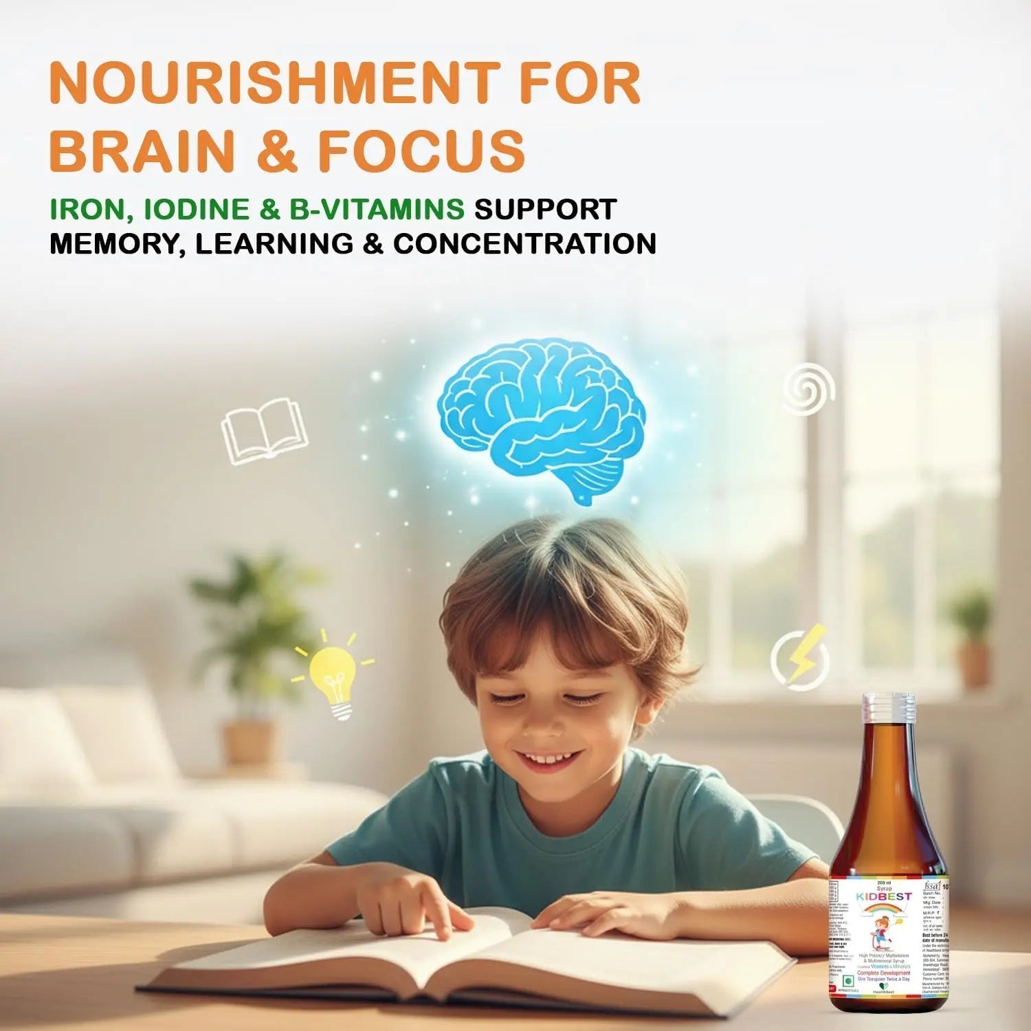 Kidbest Multivitamin Syrup for Kids 3-13 Years – Liquid Formula with 20 Nutrients for Appetite, Immunity, and Growth – Tasty Daily Vitamins HealthBest buy supplements canada