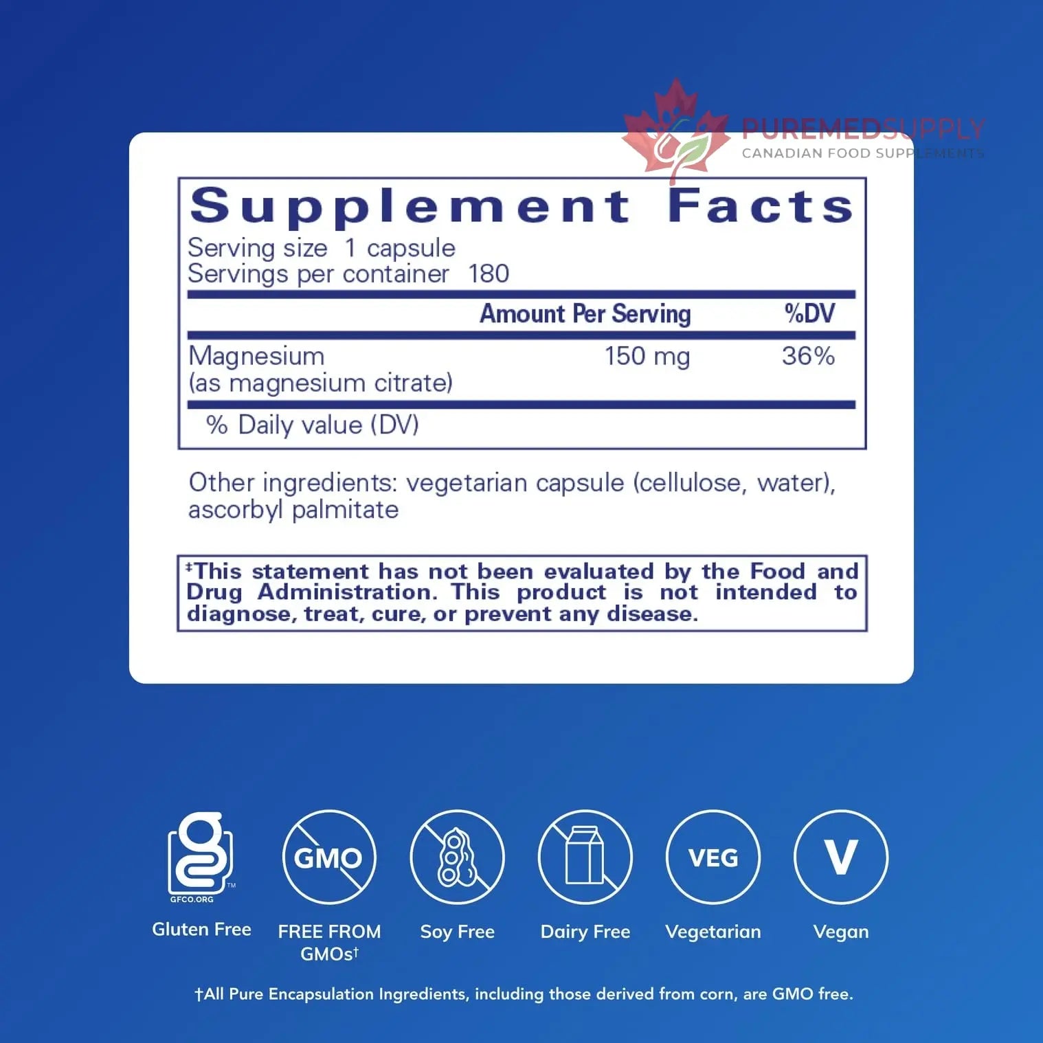 Pure Encapsulations Magnesium (Citrate) - Supplement for Sleep, Heart Health, Cognitive Health, Bone Health, Energy, Muscles, and Metabolism* - with Premium Magnesium - 180 Capsules Pure Encapsulations buy supplements canada