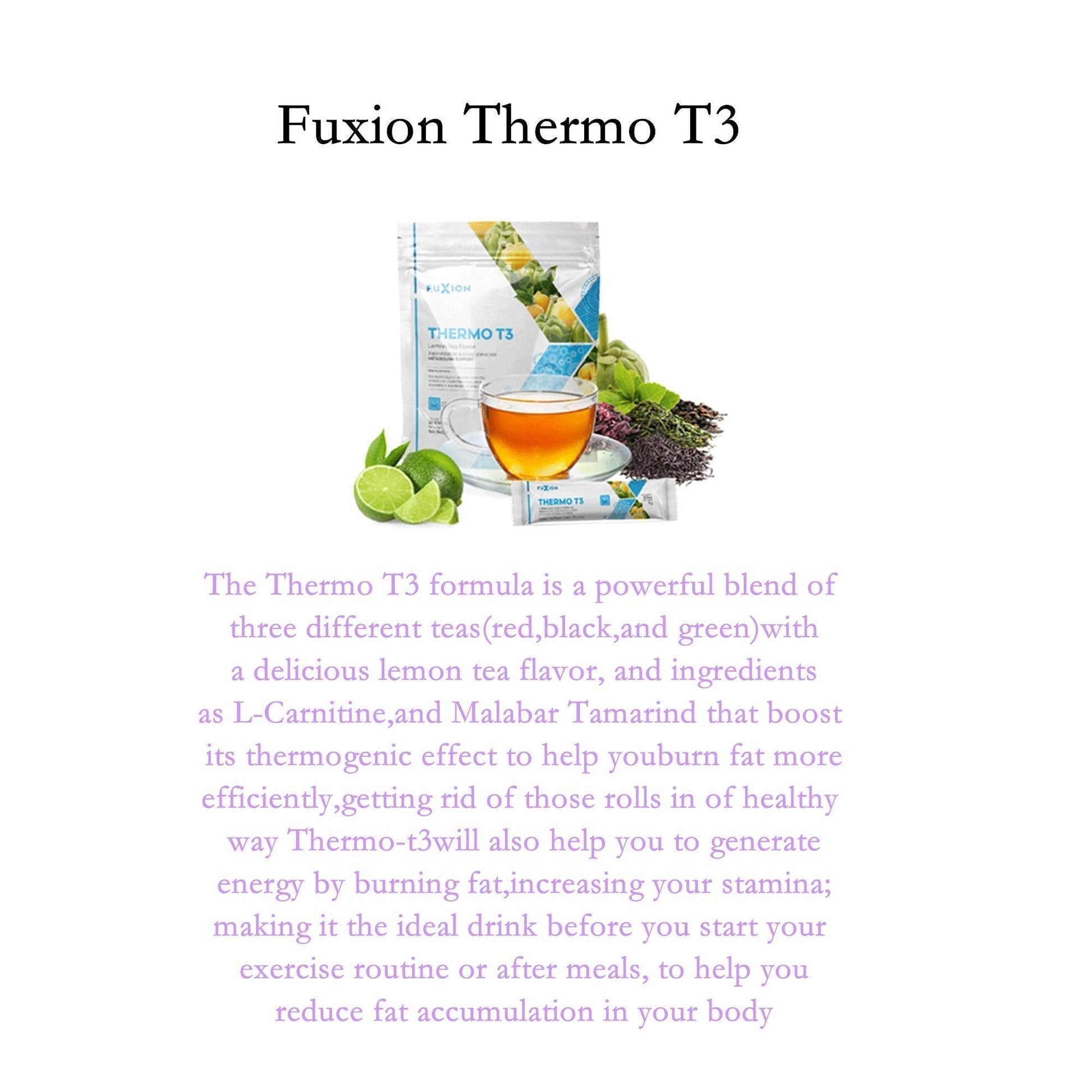 FuXion Thermo T3,Delicious Lemon Tea Flavor(Thermo TT3, 28 Sachets) CHNLML buy supplements canada