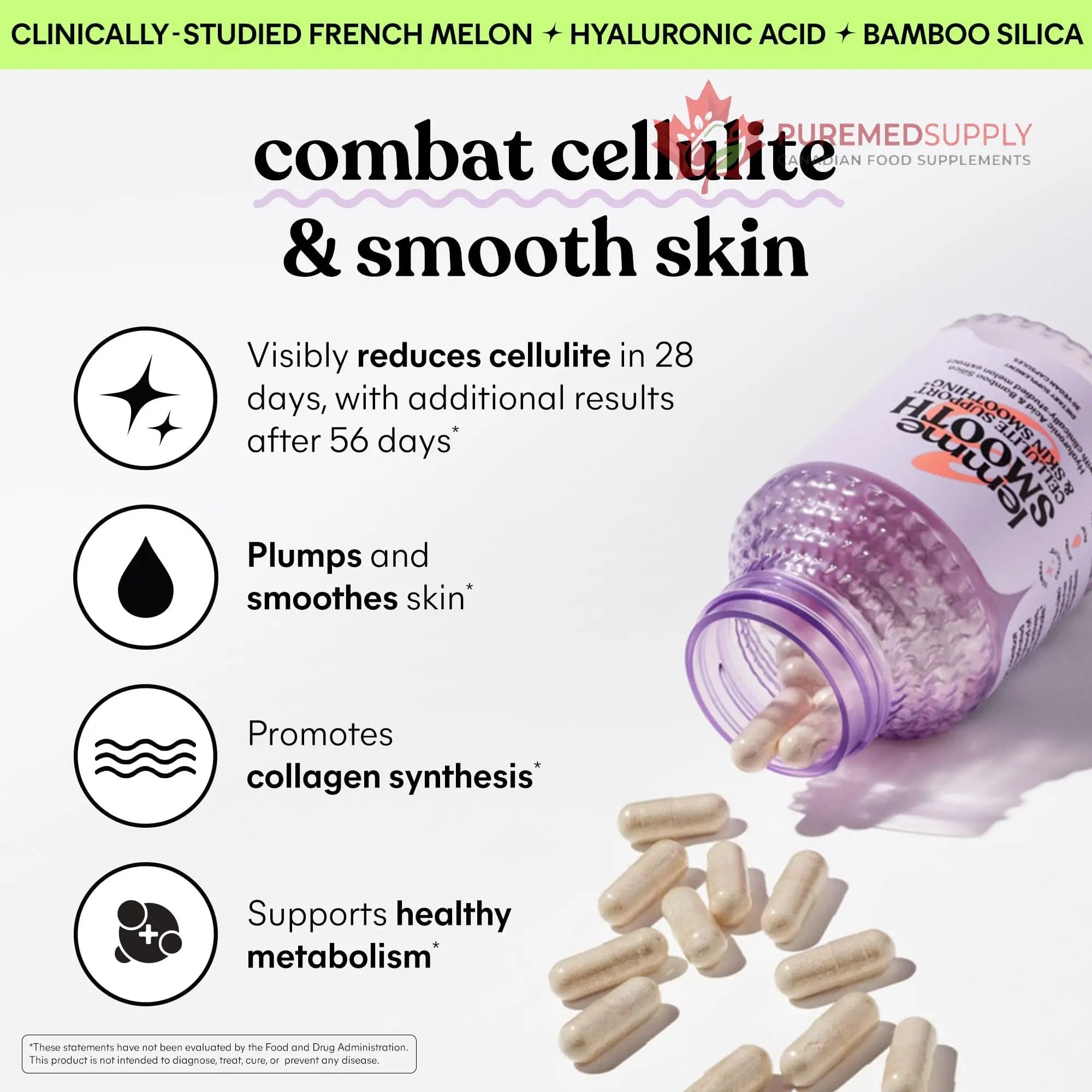 Lemme Glow Collagen Hair Gummies for Strong, Thick Hair & Reduced Shedding Smooth Anti Cellulite Capsules for Women, Smooth Legs & Thighs, Reduce Cellulite & Crepey Skin Bundle Lemme buy supplements canada