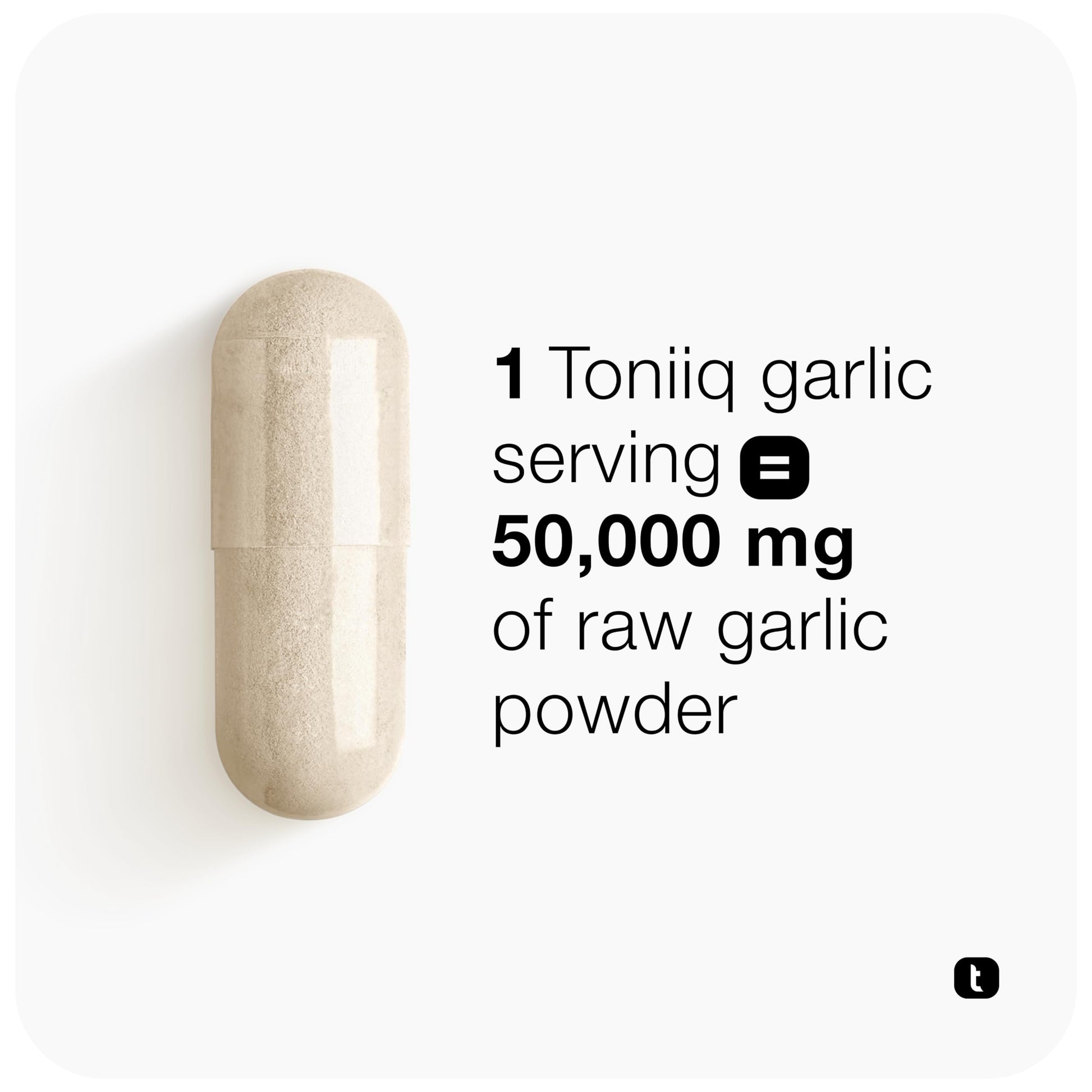 Toniiq Garlic Capsules with 10,000mcg Allicin - Odorless - 50:1 Extract for Maximum Potency - Third-Party Lab Tested - 60 Vegetarian Capsules Toniiq buy supplements canada
