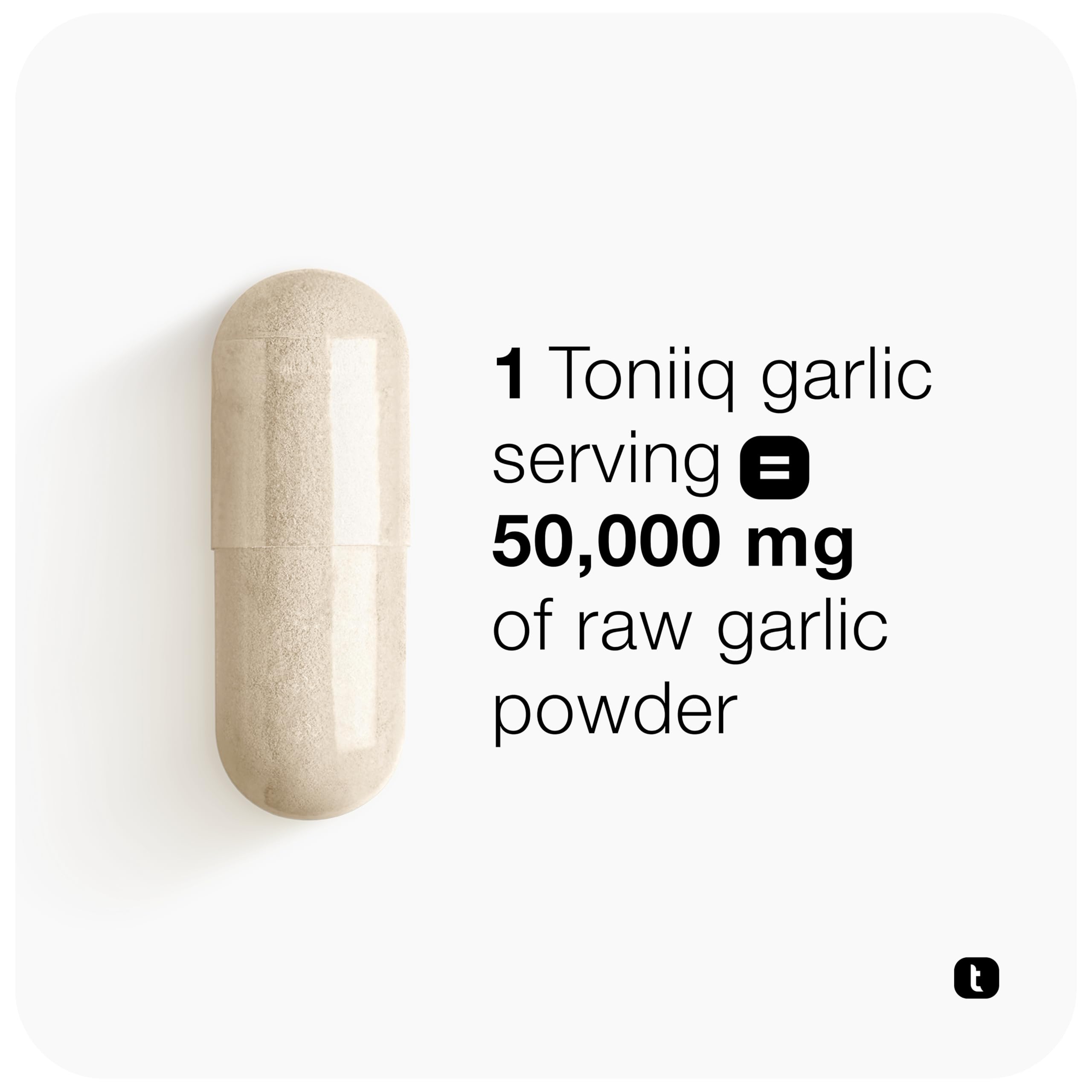 Toniiq Garlic Capsules with 10,000mcg Allicin - Odorless - 50:1 Extract for Maximum Potency - Third-Party Lab Tested - 60 Vegetarian Capsules Toniiq buy supplements canada