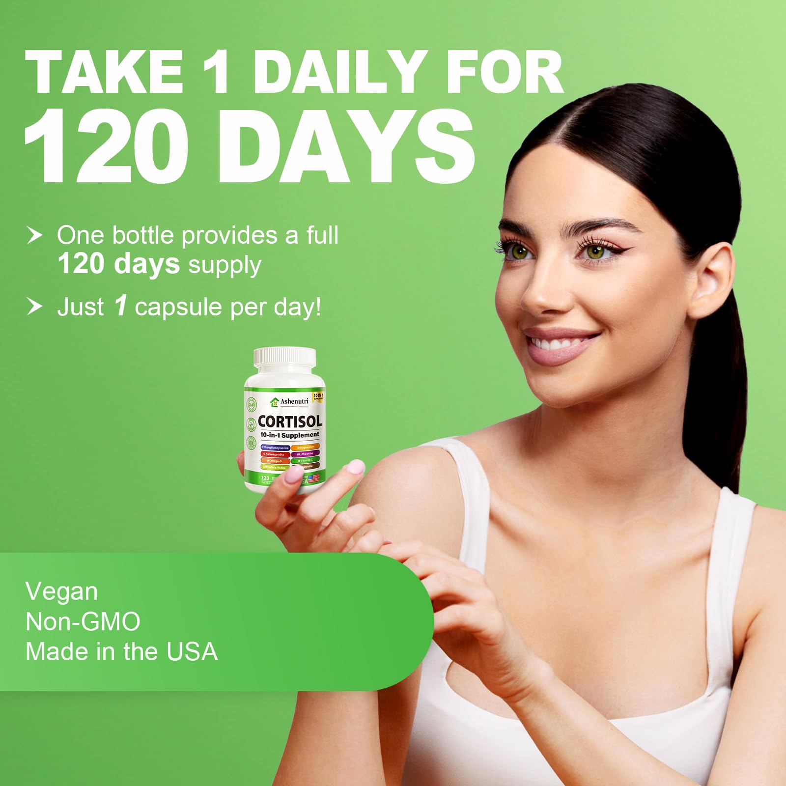 Ashenutri 10-in-1 Cortisol Supplement with Magnesium,Ashwagandha,Rhodiola Rosea,L Theanine,Hormone Balance for Women 120 Vegan Capsules Ashenutri buy supplements canada