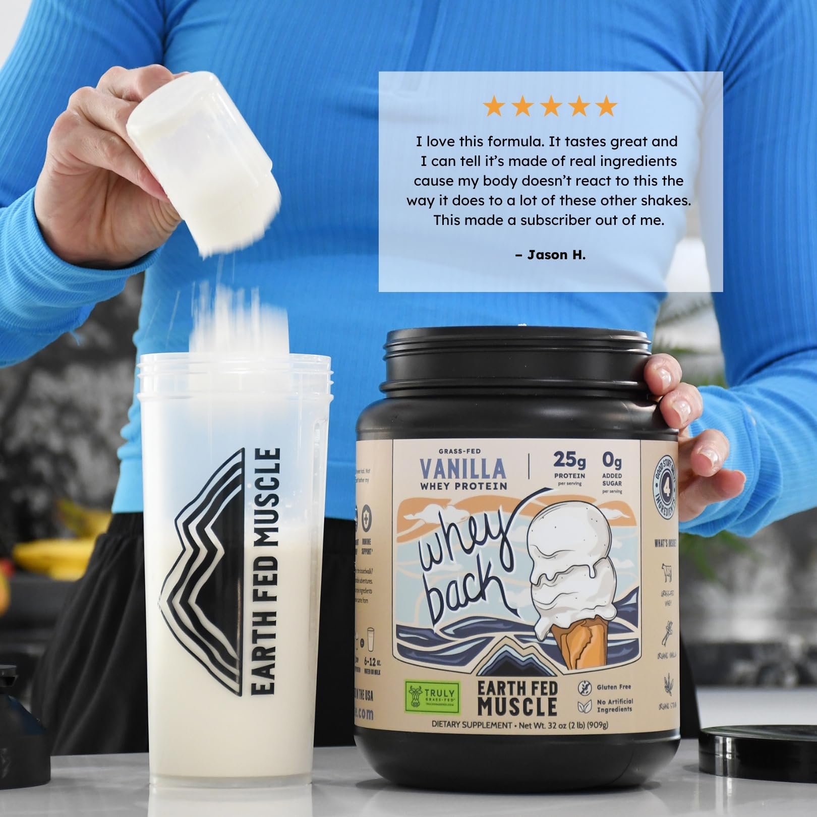 Earth Fed Muscle Whey Back Irish Grass Fed Whey Protein Isolate, Third-Party Certified. 25g Protein, Vanilla - Non-GMO, Hormone Free, Soy Free, Gluten Free - 2 LB, 29 Servings Earth Fed Muscle buy supplements canada