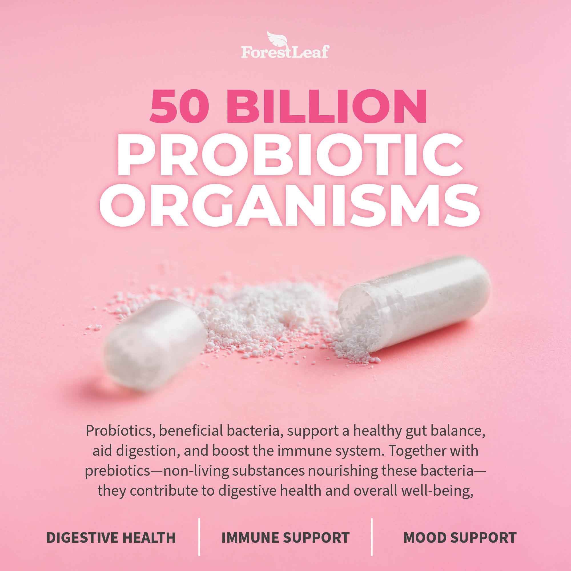 ForestLeaf Womens Probiotic 50 Billion CFU with Organic Prebiotics, Digestive Enzymes ForestLeaf buy supplements canada