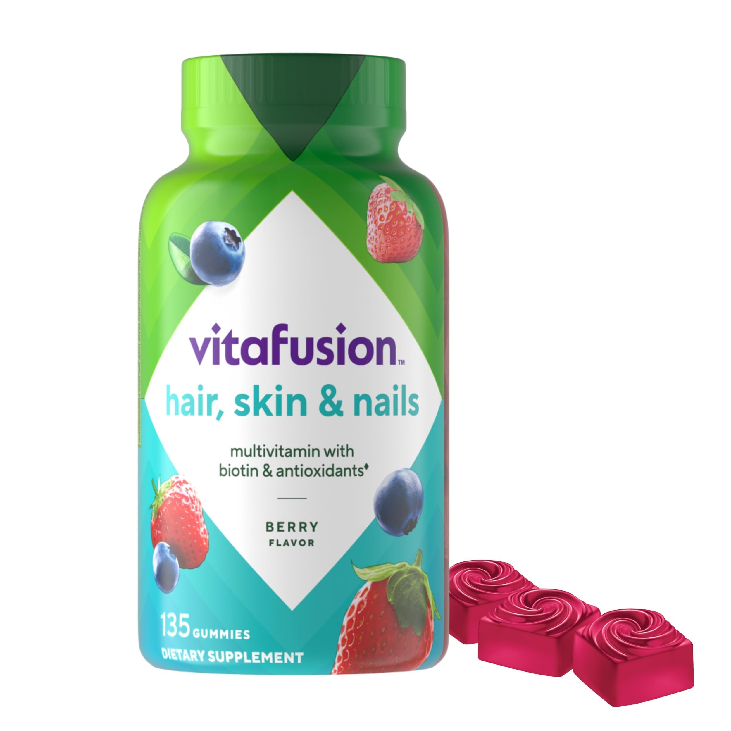 Vitafusion Gorgeous Hair, Skin & Nails Multivitamin Gummy Vitamins, plus Biotin and Antioxidant vitamins C&E, Raspberry Flavor Vitafusion buy supplements canada