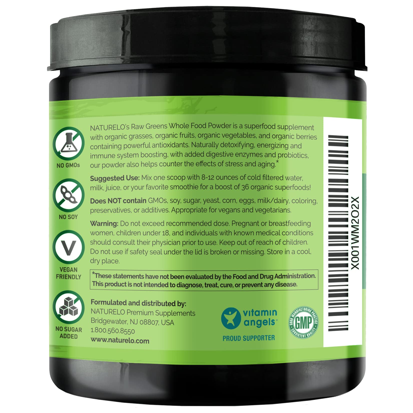 NATURELO Raw Greens Superfood Powder - Wild Berry Flavor - Boost Ener NATURELO buy supplements canada