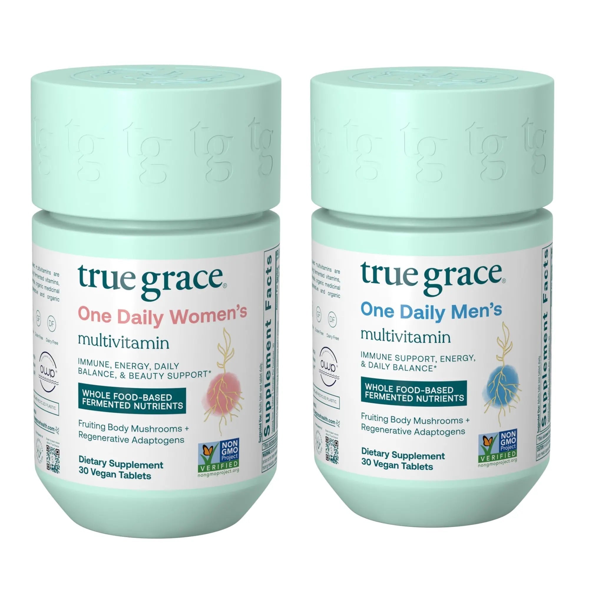 True Grace One Daily Men’s Multivitamin (30 Vegan Tablets) + One Daily Women’s Multivitamin (30 Vegan Tablets) - Non-GMO & Gluten Free - 30-Day Supply of Each True Grace buy supplements canada