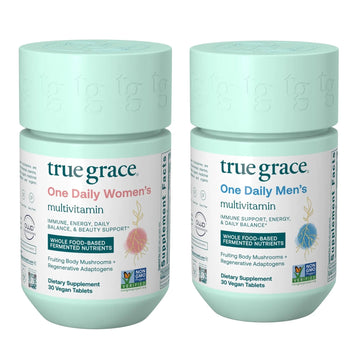 True Grace One Daily Men’s Multivitamin (30 Vegan Tablets) + One Daily Women’s Multivitamin (30 Vegan Tablets) - Non-GMO & Gluten Free - 30-Day Supply of Each True Grace buy supplements canada