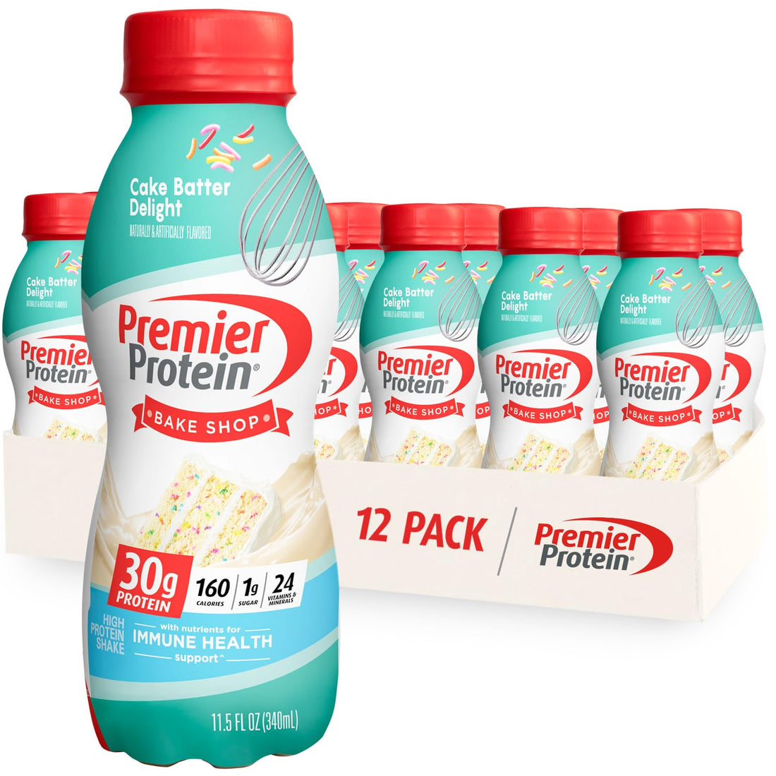 Premier Protein Shake, Cake Batter, 30g Protein, 1g Sugar, 24 Vitamins & Minerals Premier Protein buy supplements canada