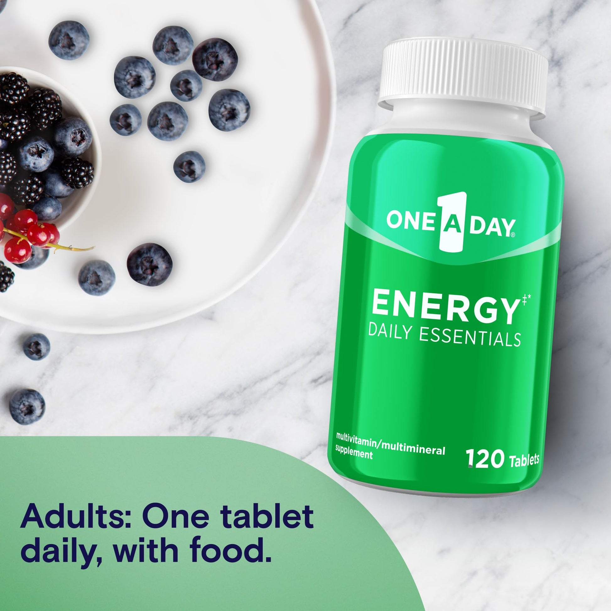 One A Day Energy Daily Essentials Multivitamin, Energy Supplement to Support Mental Alertness and Immune Health with Vitamins A C, D, E, Zinc and Caffeine, 120 Count ONE A DAY buy supplements canada