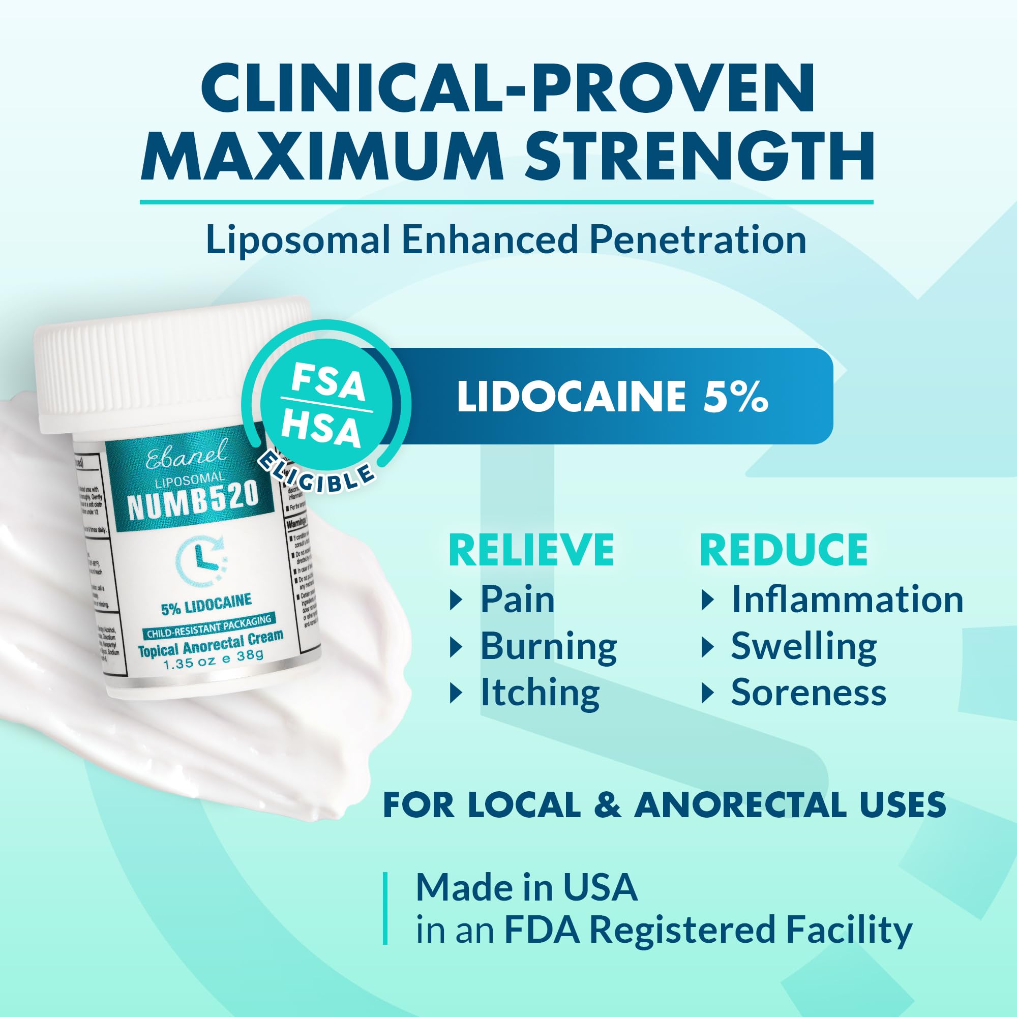 Ebanel 5% Lidocaine Numbing Cream, 2-Pack Pain Relief Burn Itch Numb Cream, Maximum Strength Topical Anesthetic with Allantoin, Vitamin E for Local and Anorectal Uses, Hemorrhoid Treatment Ebanel buy supplements canada