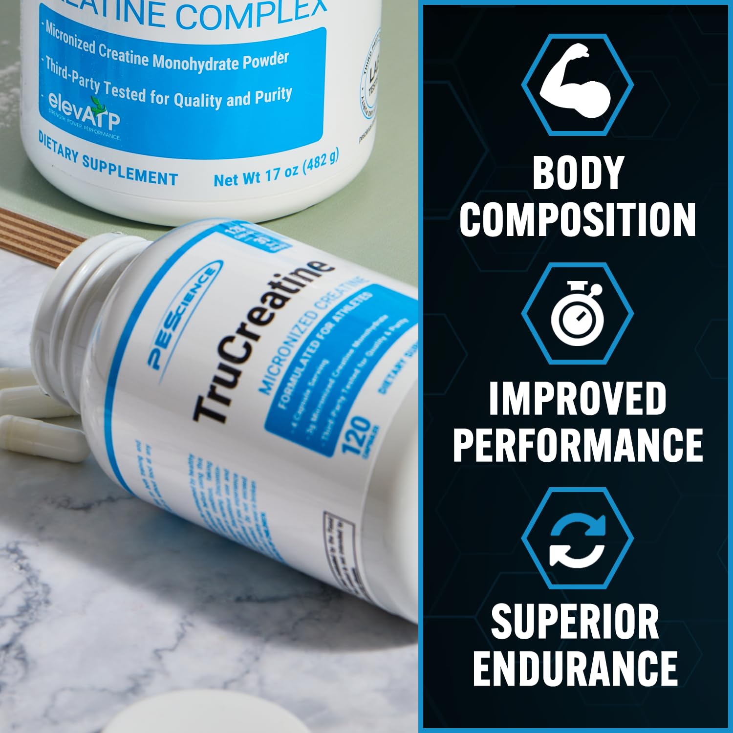 PEScience TruCreatine Creatine Pills, Easy-to-Take Creapure Creatine Capsules, Monohydrate, for Men & Women, Supports Muscle Growth, Strength & Recovery, Cognition, 3g Per Serving, 120 Capsules PEScience buy supplements canada