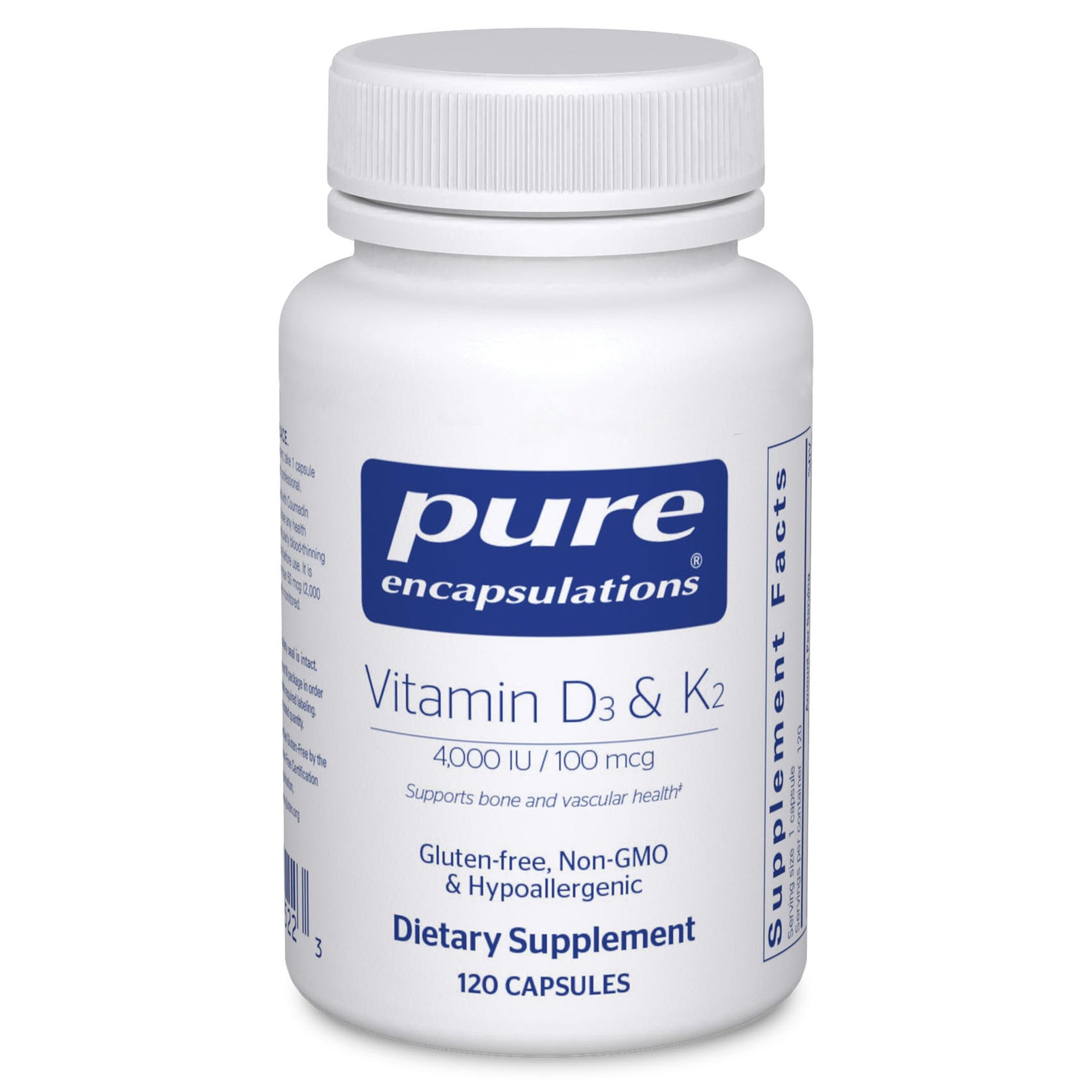 Pure Encapsulations Vitamin D3 & K2 - Bone & Vascular Health Support - Immune Function Support - Gluten Free - Non-GMO - 120 Capsules Pure Encapsulations buy supplements canada